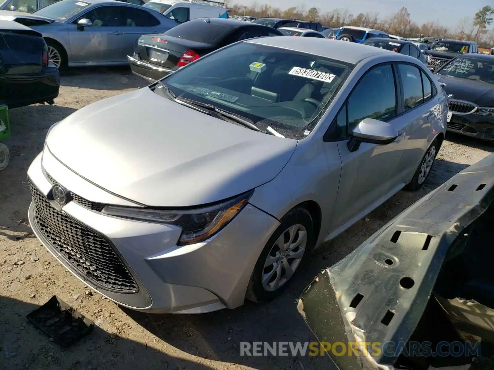 2 Photograph of a damaged car 5YFEPRAE0LP098246 TOYOTA COROLLA 2020