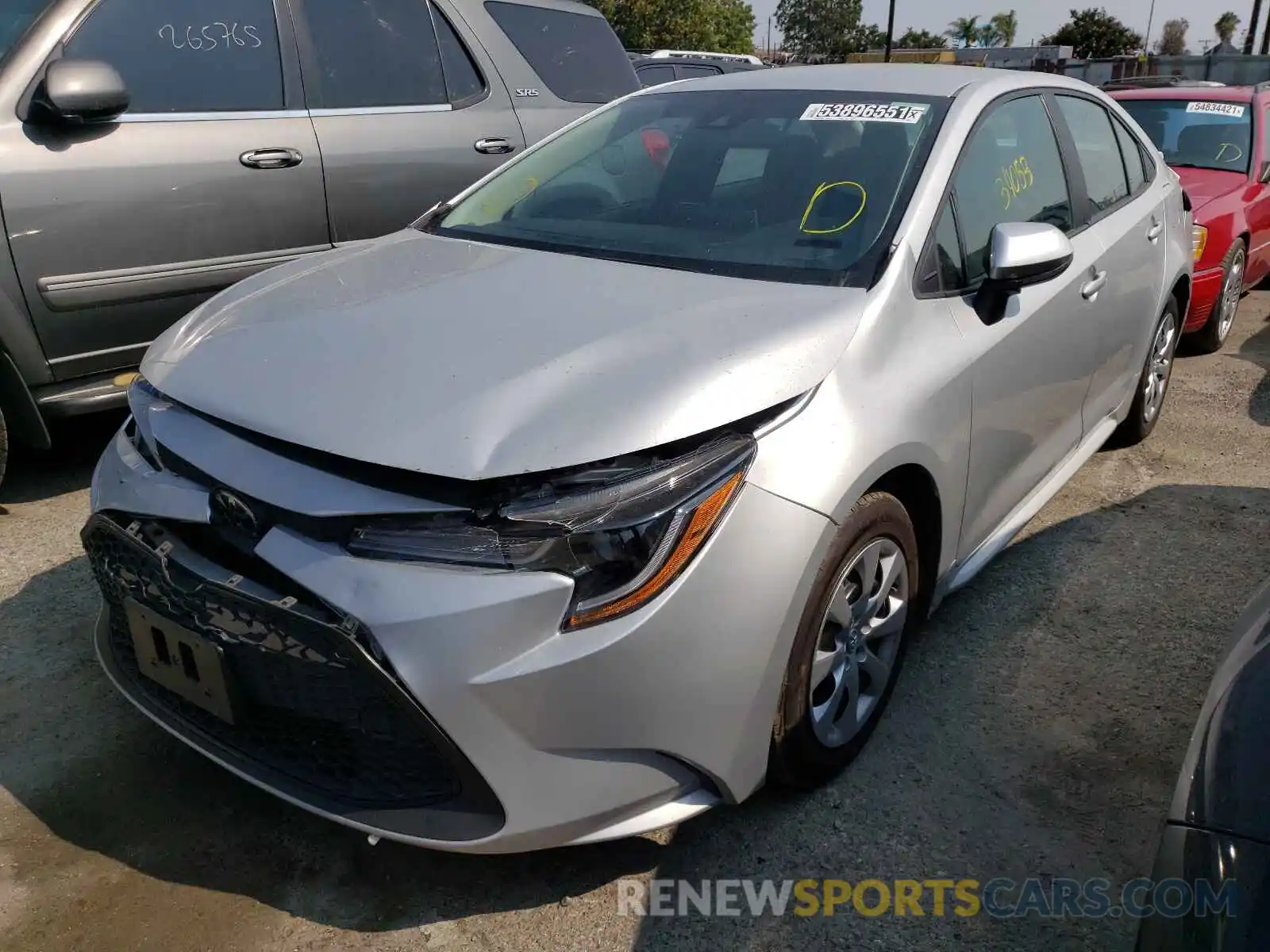 2 Photograph of a damaged car 5YFEPRAE0LP105972 TOYOTA COROLLA 2020