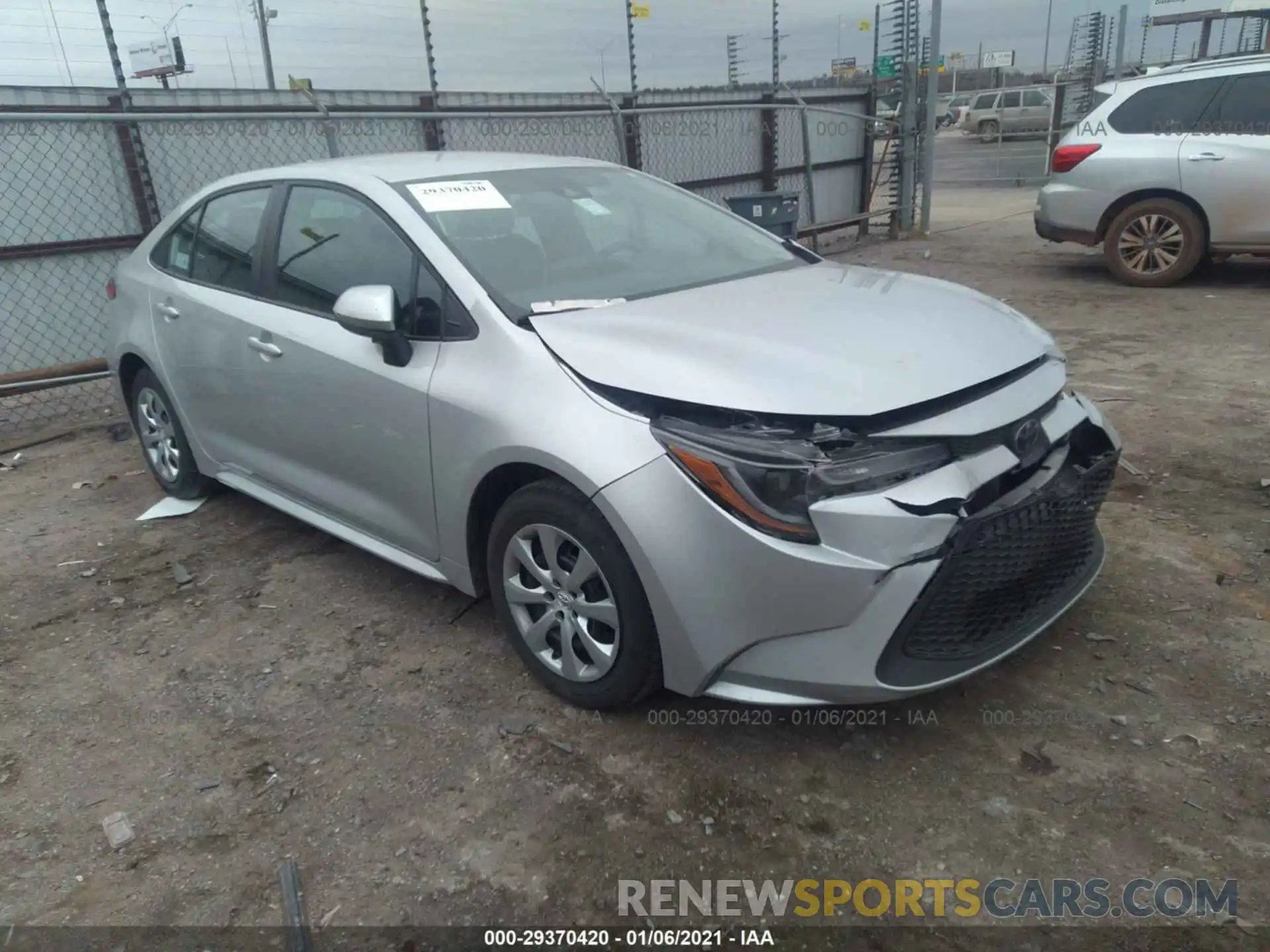 1 Photograph of a damaged car 5YFEPRAE0LP106085 TOYOTA COROLLA 2020