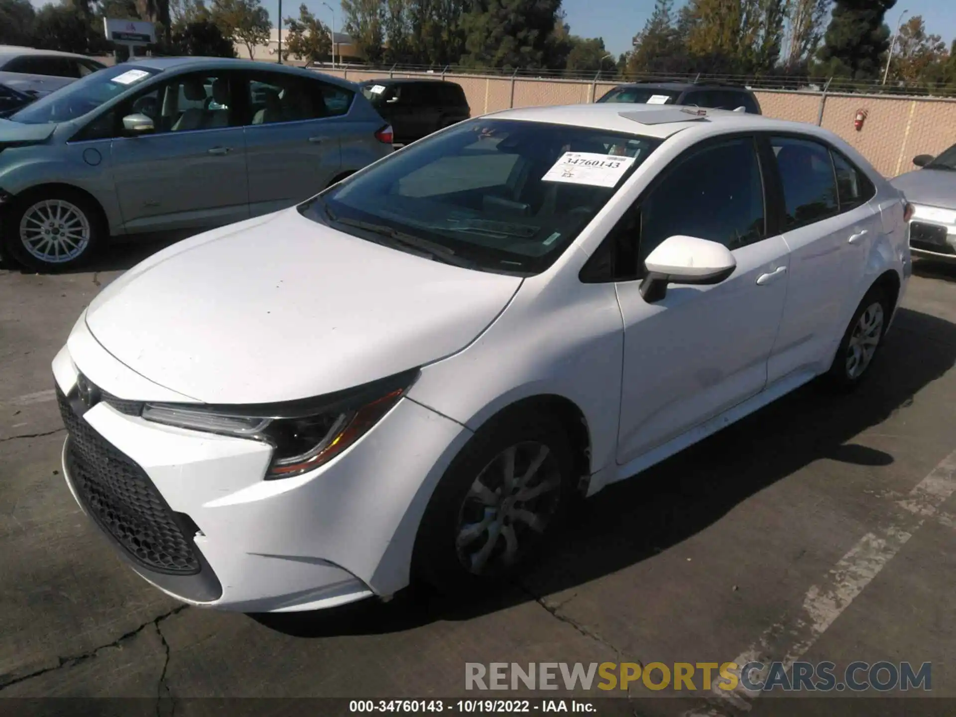 2 Photograph of a damaged car 5YFEPRAE0LP107320 TOYOTA COROLLA 2020