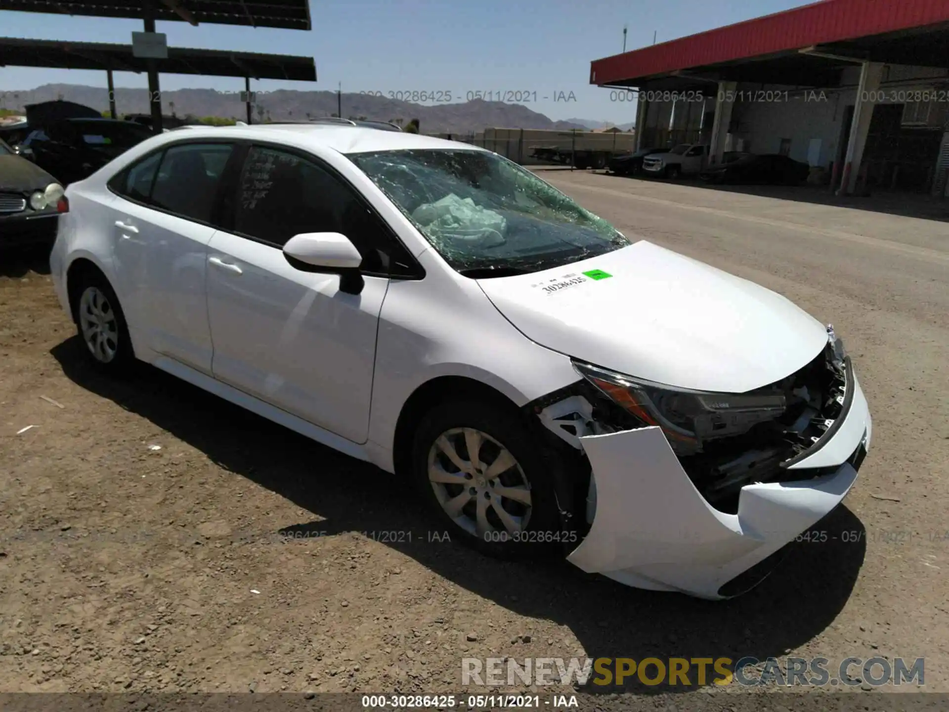 1 Photograph of a damaged car 5YFEPRAE0LP130645 TOYOTA COROLLA 2020