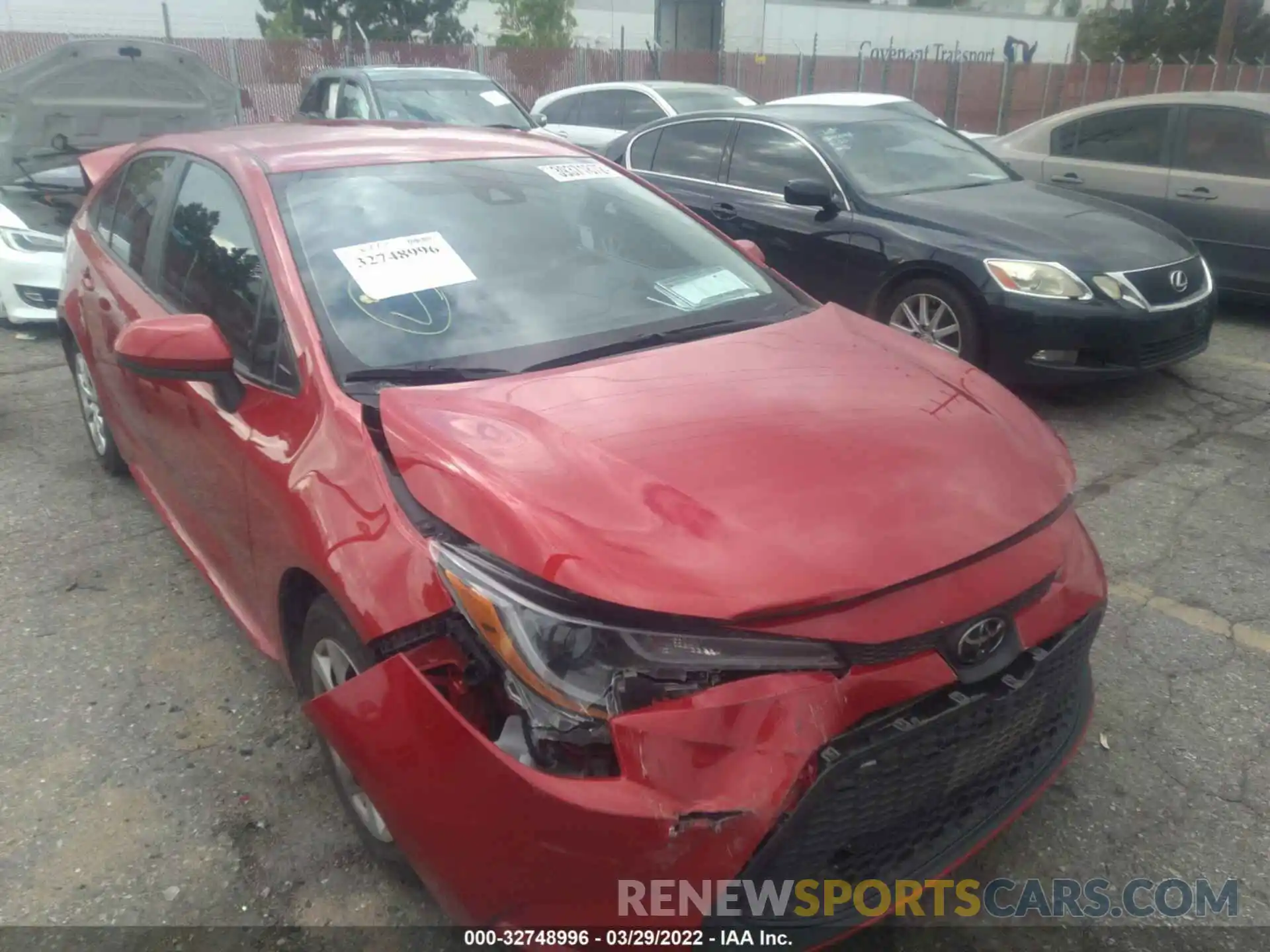 1 Photograph of a damaged car 5YFEPRAE0LP135179 TOYOTA COROLLA 2020