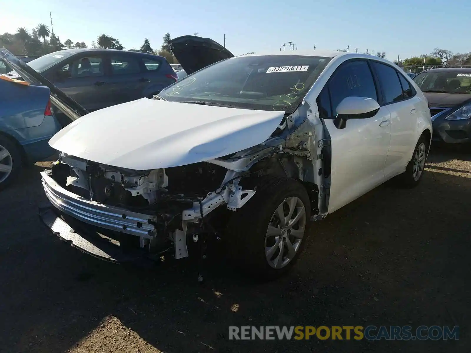 2 Photograph of a damaged car 5YFEPRAE0LP140656 TOYOTA COROLLA 2020