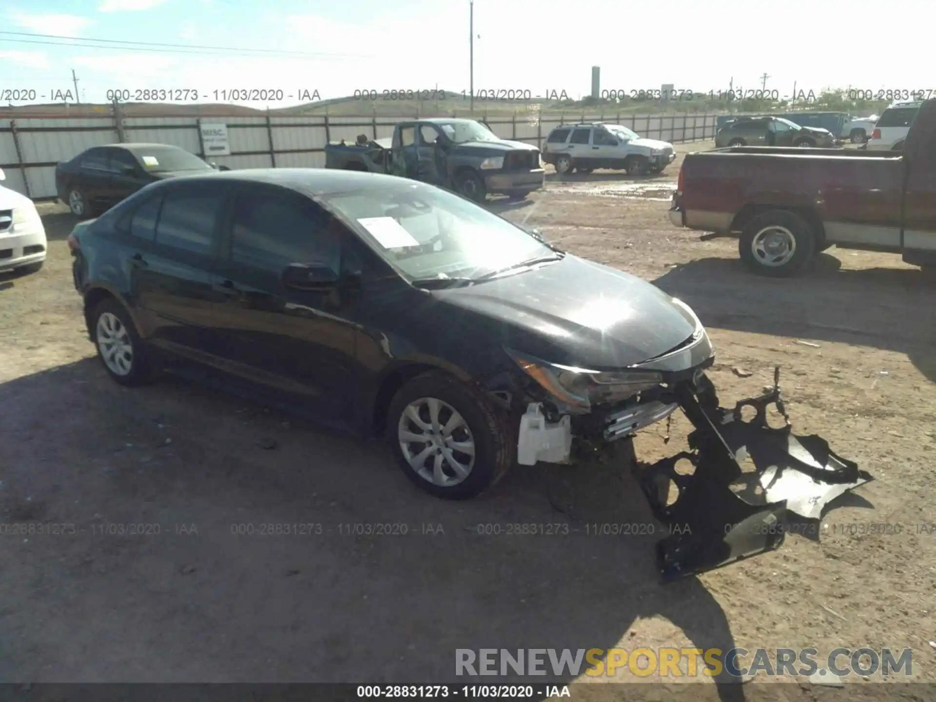 1 Photograph of a damaged car 5YFEPRAE0LP141855 TOYOTA COROLLA 2020