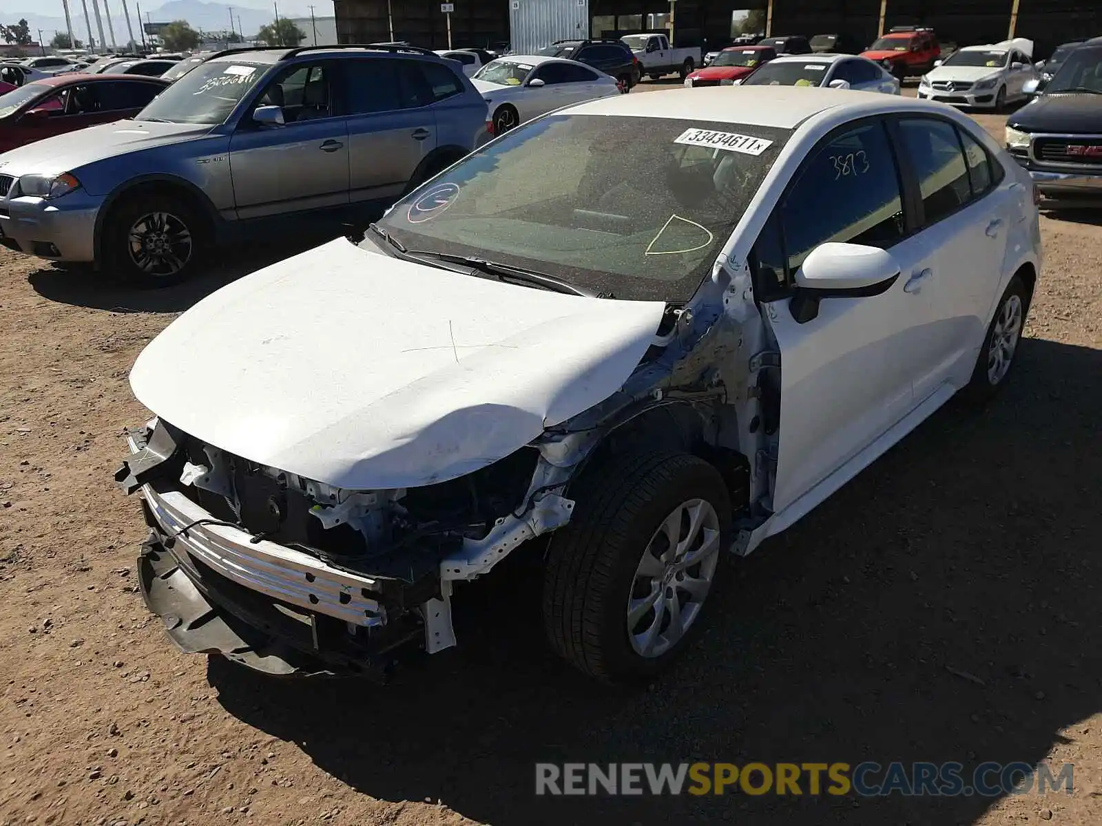 2 Photograph of a damaged car 5YFEPRAE0LP145212 TOYOTA COROLLA 2020