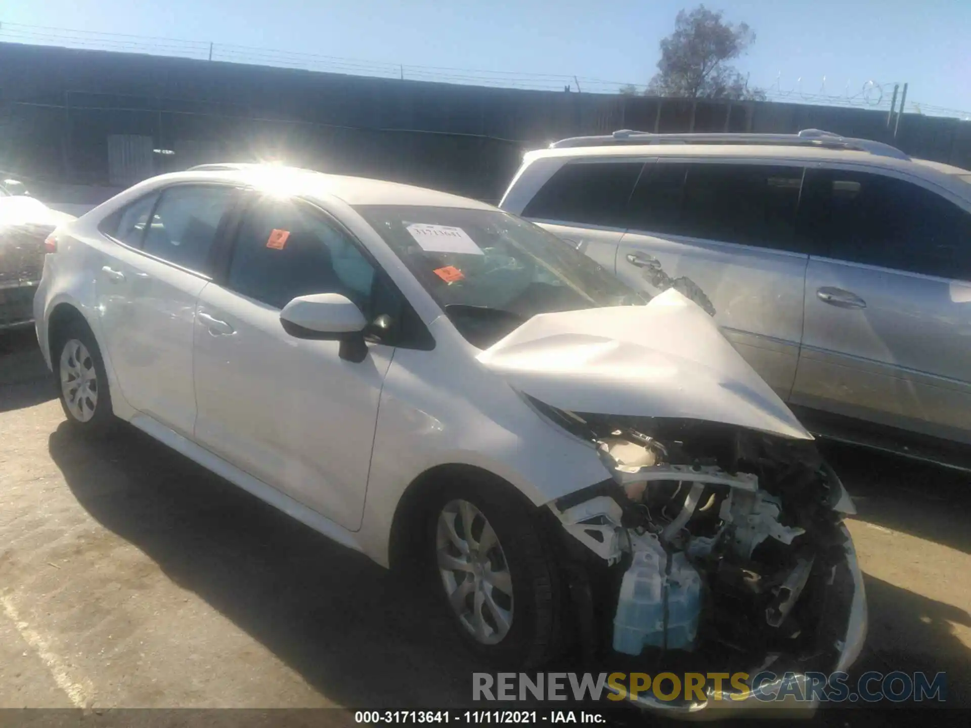 1 Photograph of a damaged car 5YFEPRAE0LP145551 TOYOTA COROLLA 2020