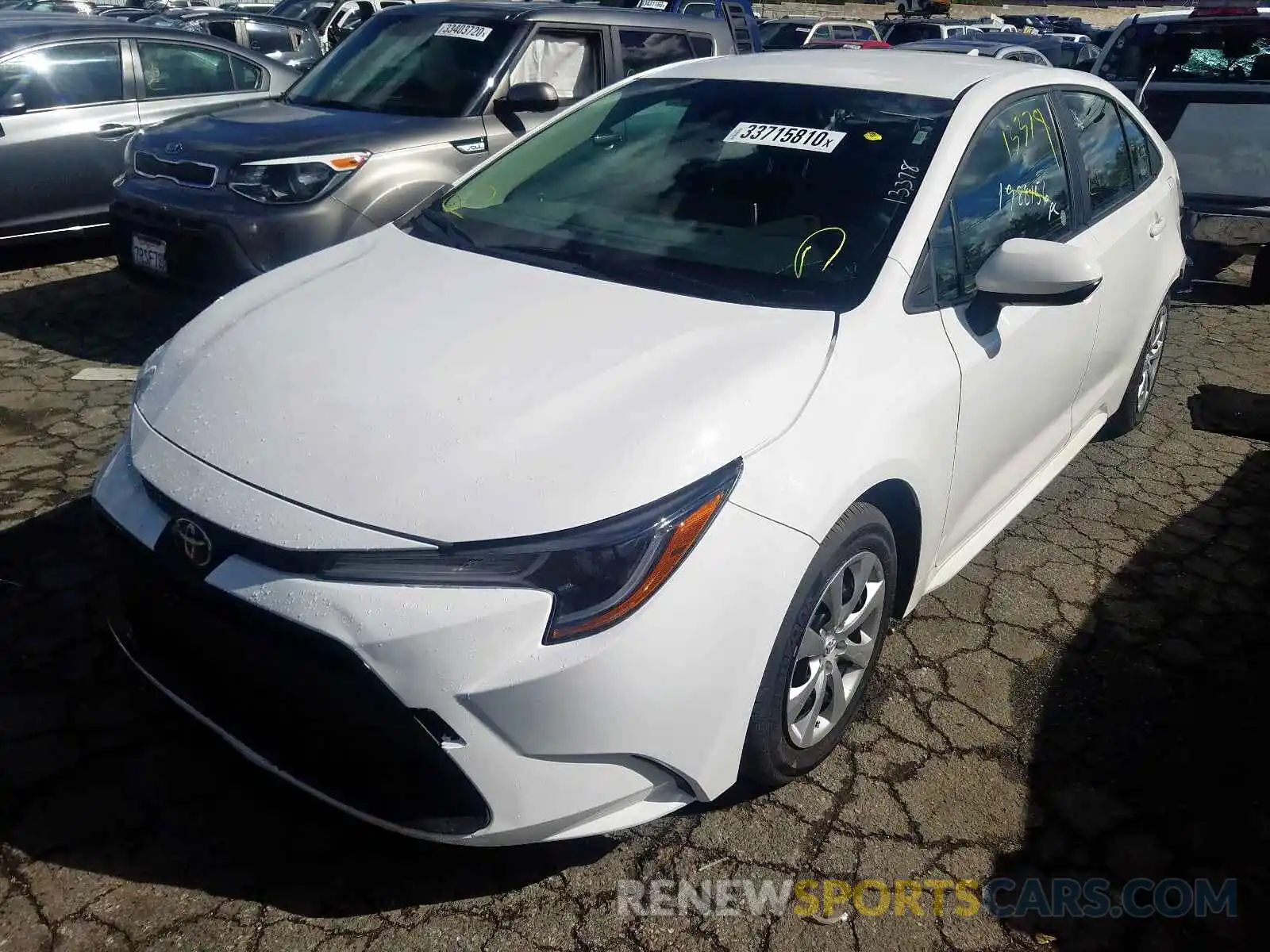 2 Photograph of a damaged car 5YFEPRAE1LP031221 TOYOTA COROLLA 2020