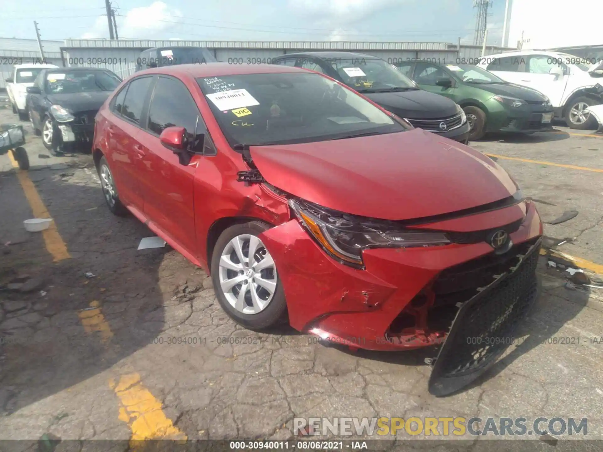 1 Photograph of a damaged car 5YFEPRAE1LP032966 TOYOTA COROLLA 2020