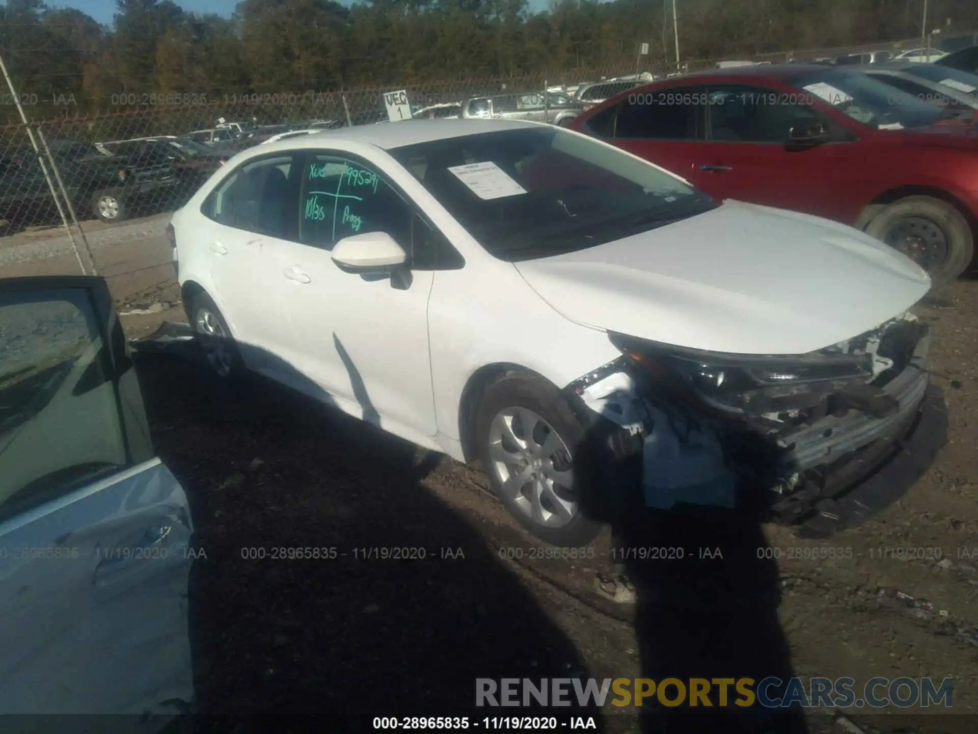 1 Photograph of a damaged car 5YFEPRAE1LP043417 TOYOTA COROLLA 2020