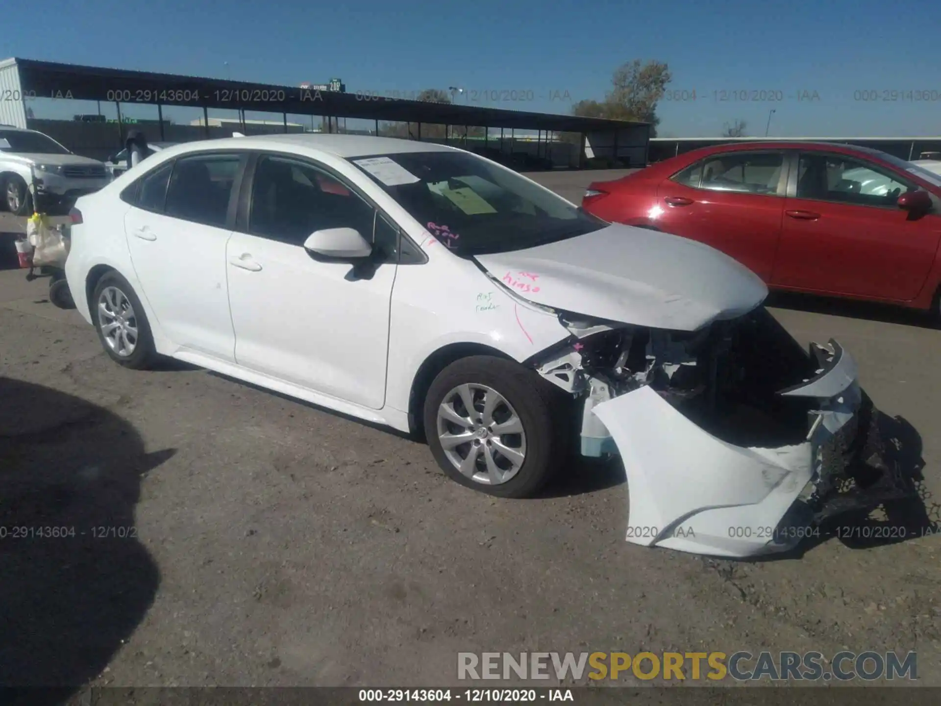 1 Photograph of a damaged car 5YFEPRAE1LP044017 TOYOTA COROLLA 2020