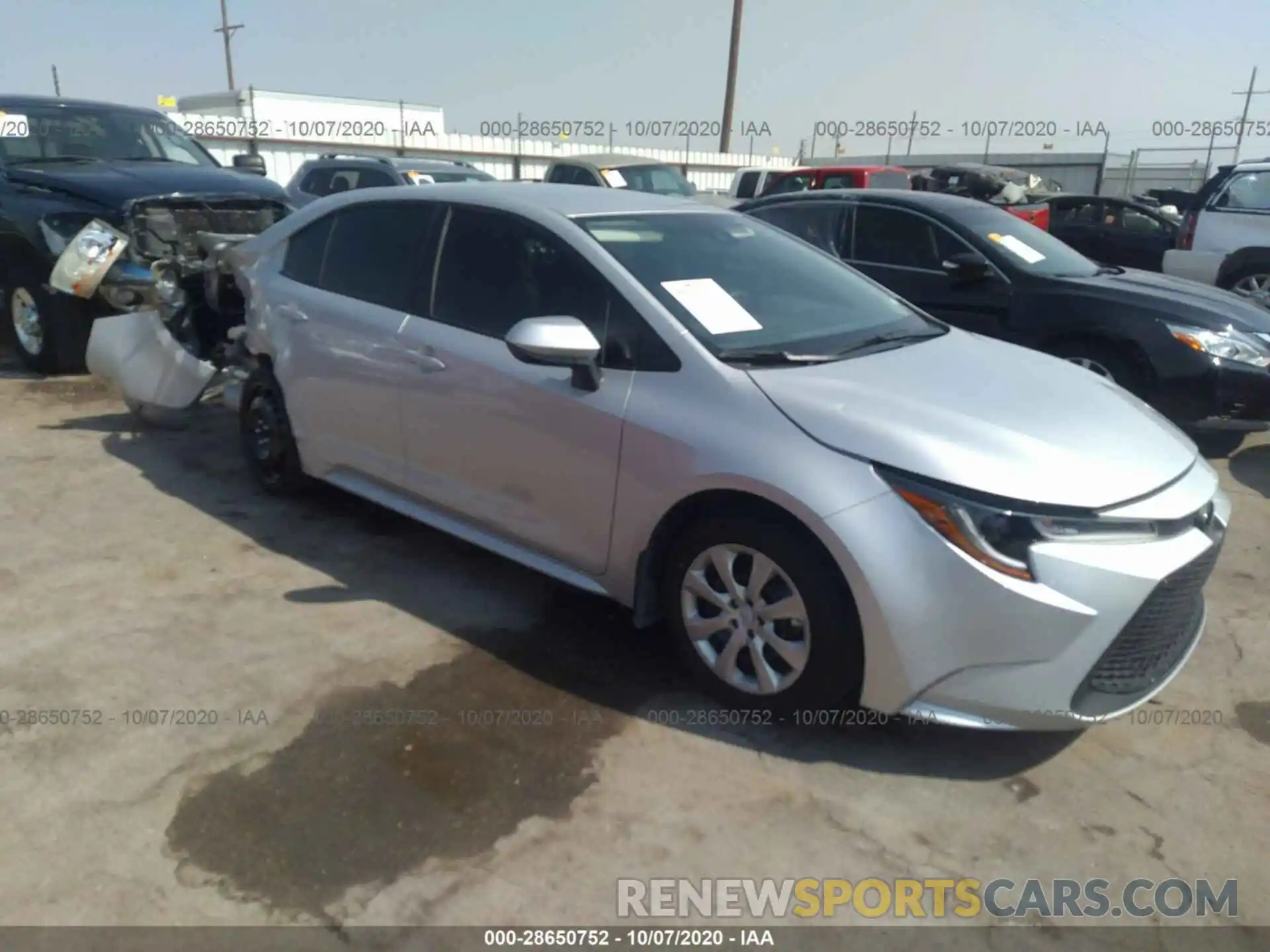 1 Photograph of a damaged car 5YFEPRAE1LP045314 TOYOTA COROLLA 2020