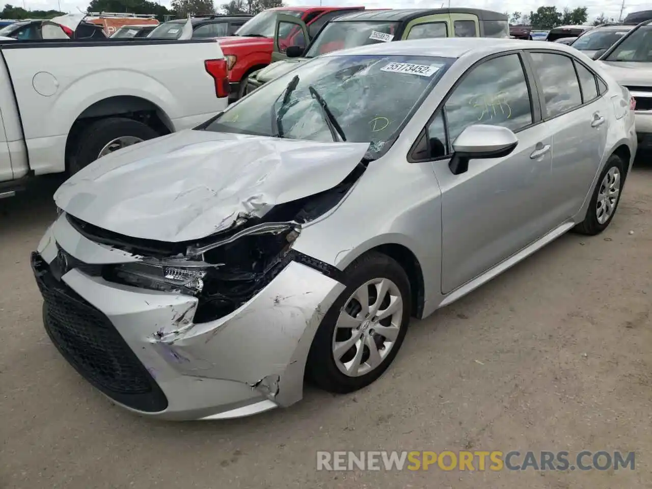 2 Photograph of a damaged car 5YFEPRAE1LP053798 TOYOTA COROLLA 2020