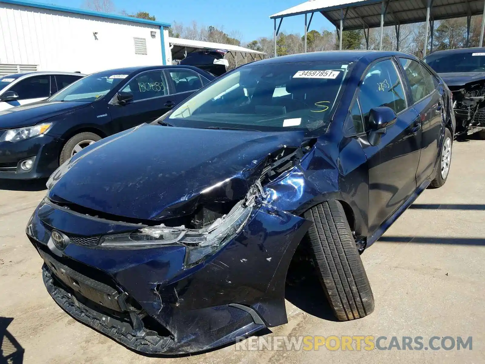 2 Photograph of a damaged car 5YFEPRAE1LP054756 TOYOTA COROLLA 2020