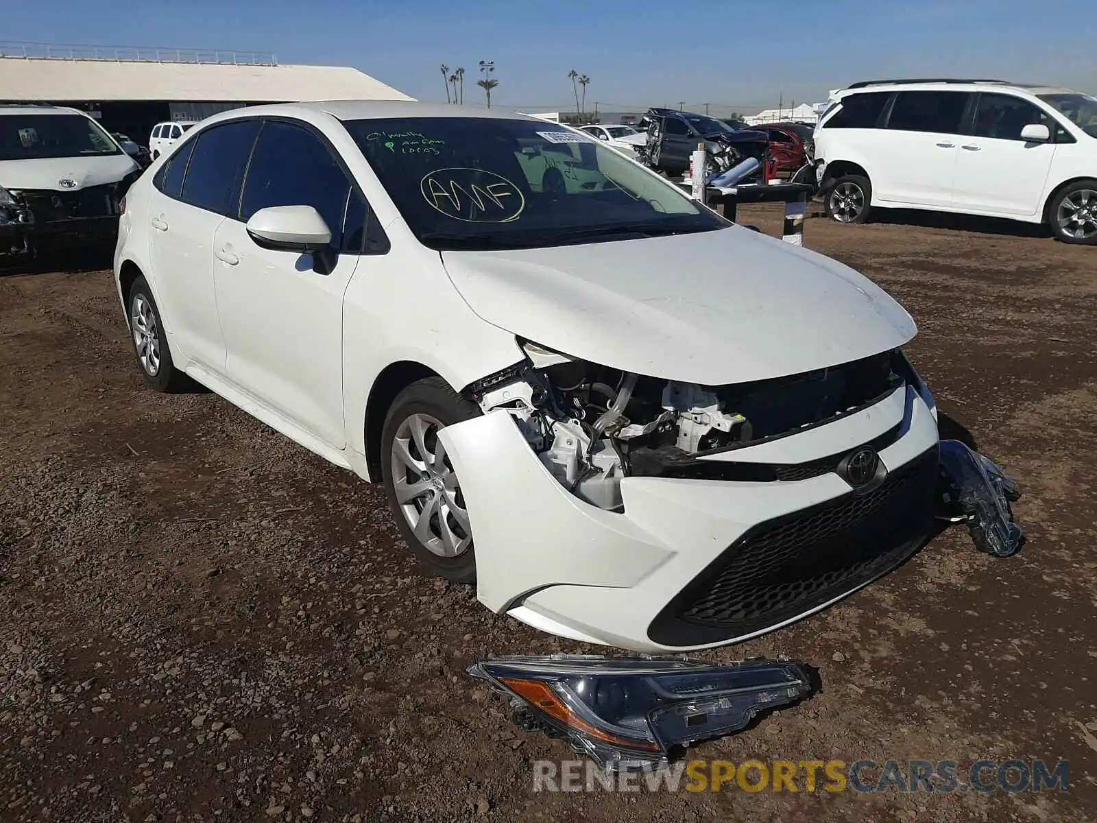 1 Photograph of a damaged car 5YFEPRAE1LP059049 TOYOTA COROLLA 2020