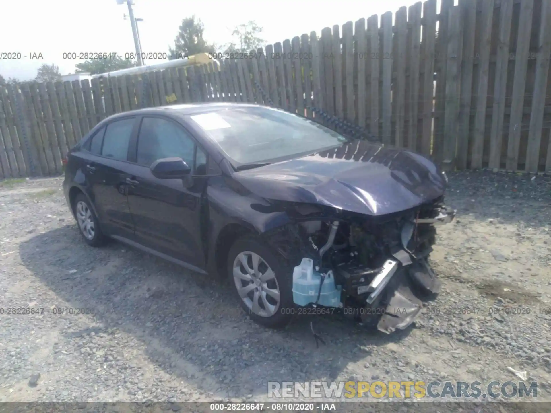 1 Photograph of a damaged car 5YFEPRAE1LP064235 TOYOTA COROLLA 2020