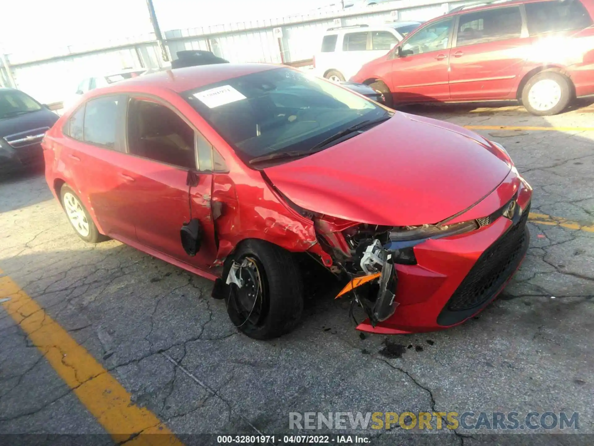 1 Photograph of a damaged car 5YFEPRAE1LP074196 TOYOTA COROLLA 2020