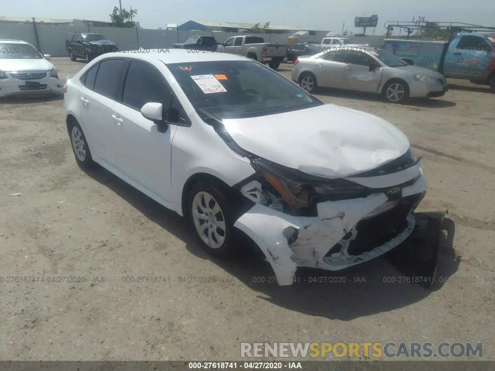 1 Photograph of a damaged car 5YFEPRAE1LP096392 TOYOTA COROLLA 2020