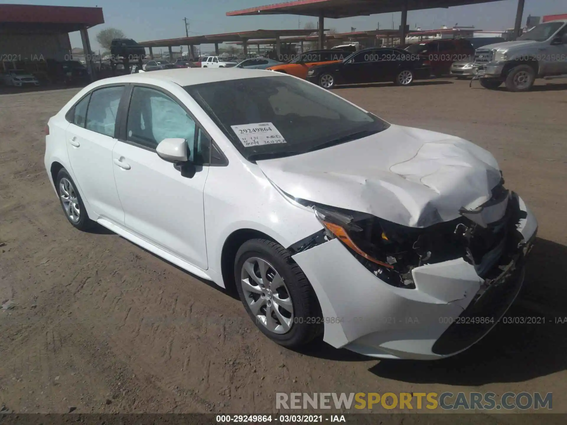 1 Photograph of a damaged car 5YFEPRAE1LP105902 TOYOTA COROLLA 2020