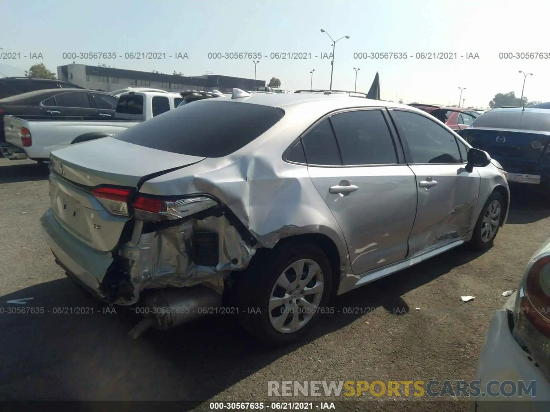 4 Фотография поврежденного автомобиля 5YFEPRAE1LP106435 TOYOTA COROLLA 2020