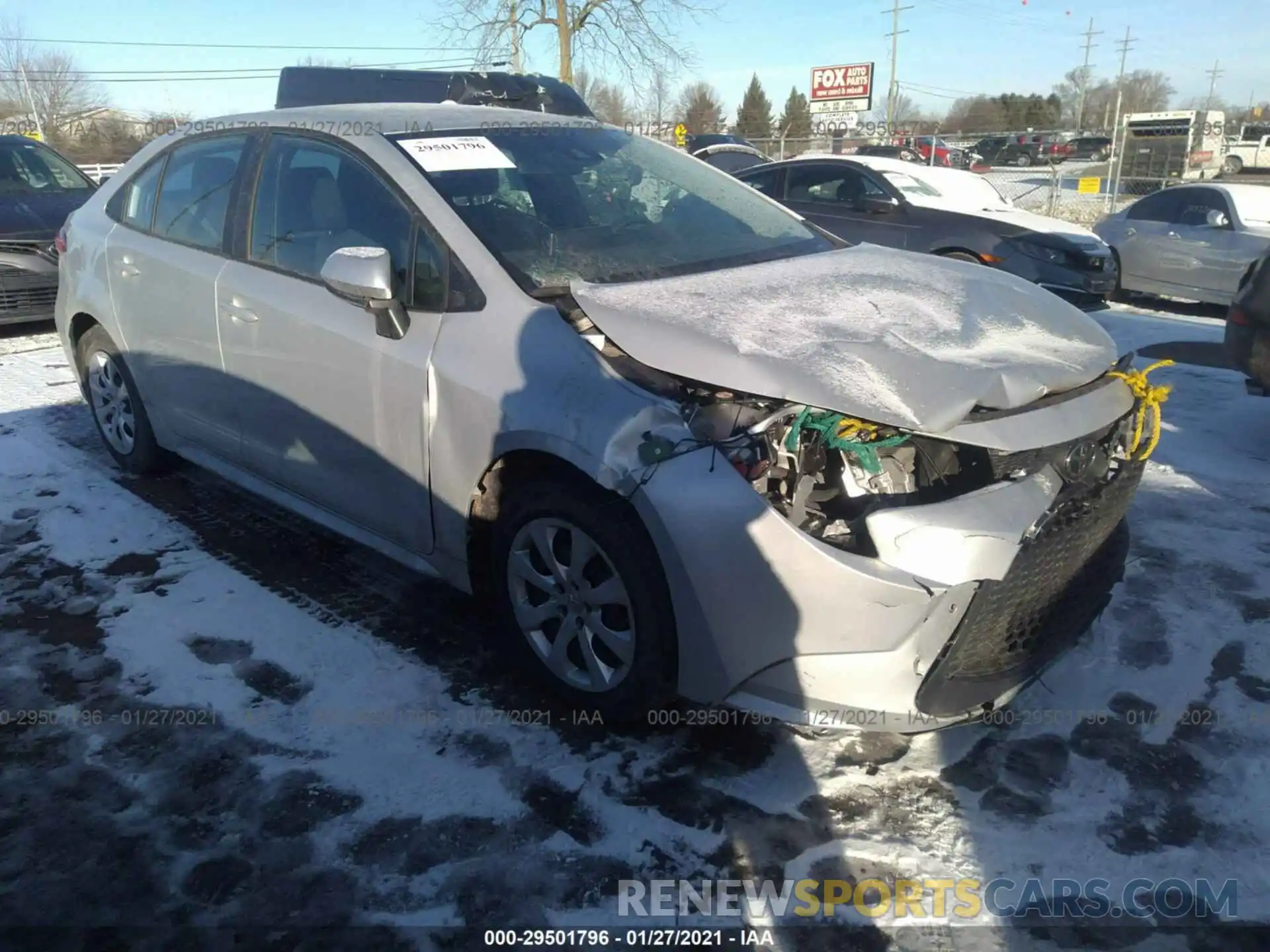 1 Photograph of a damaged car 5YFEPRAE1LP106614 TOYOTA COROLLA 2020