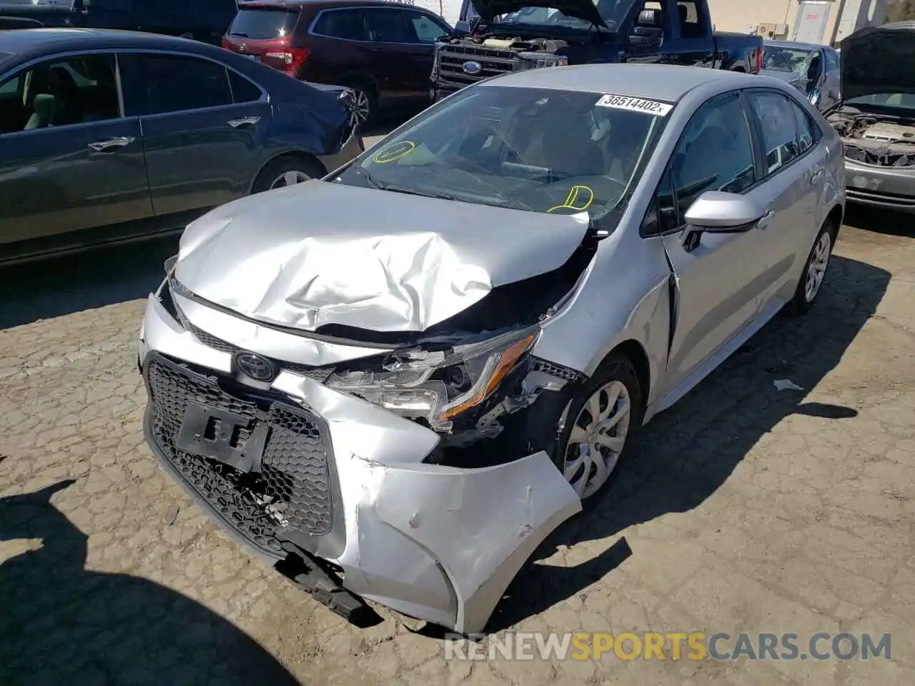 2 Photograph of a damaged car 5YFEPRAE1LP110159 TOYOTA COROLLA 2020