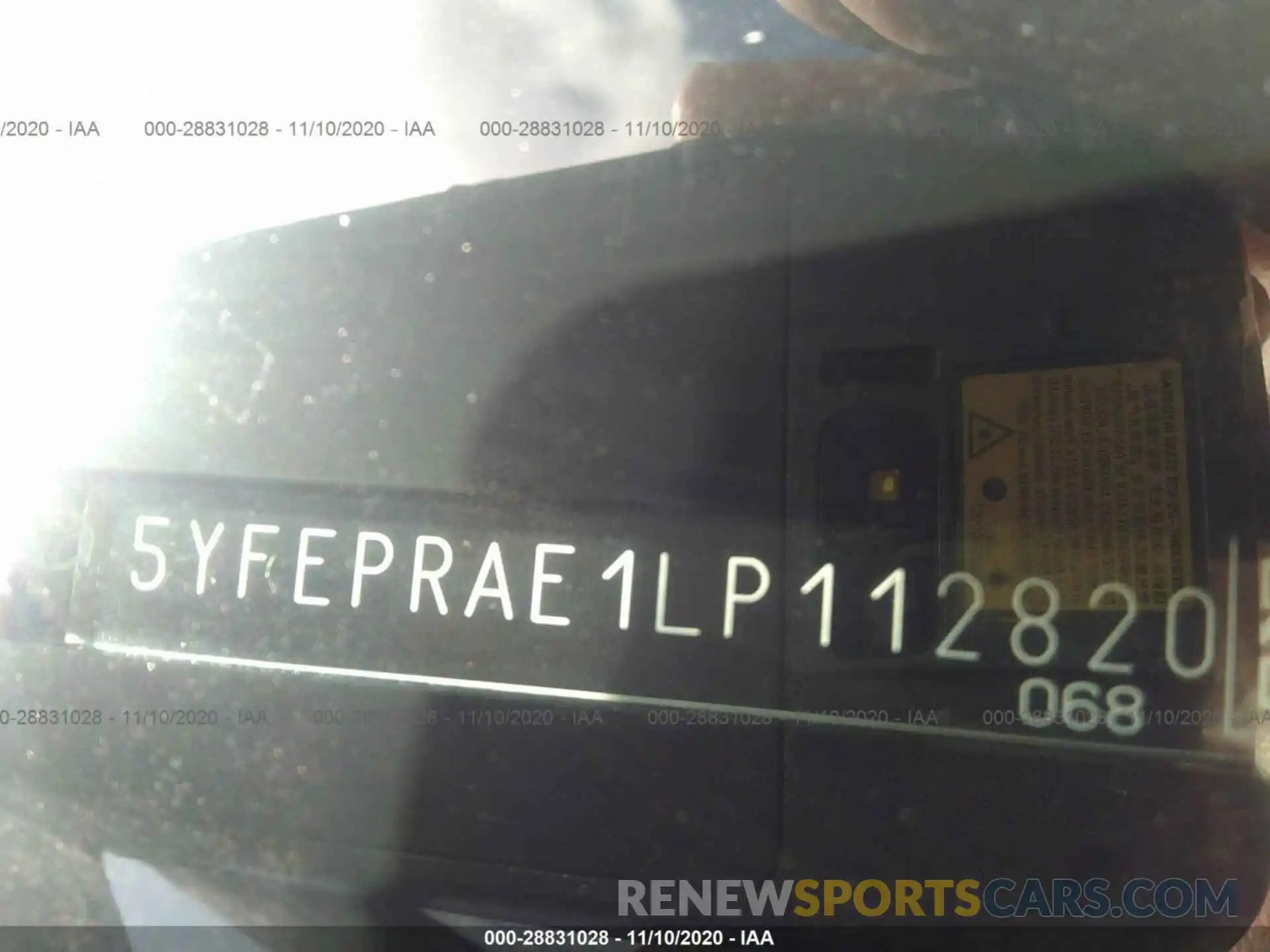 9 Photograph of a damaged car 5YFEPRAE1LP112820 TOYOTA COROLLA 2020