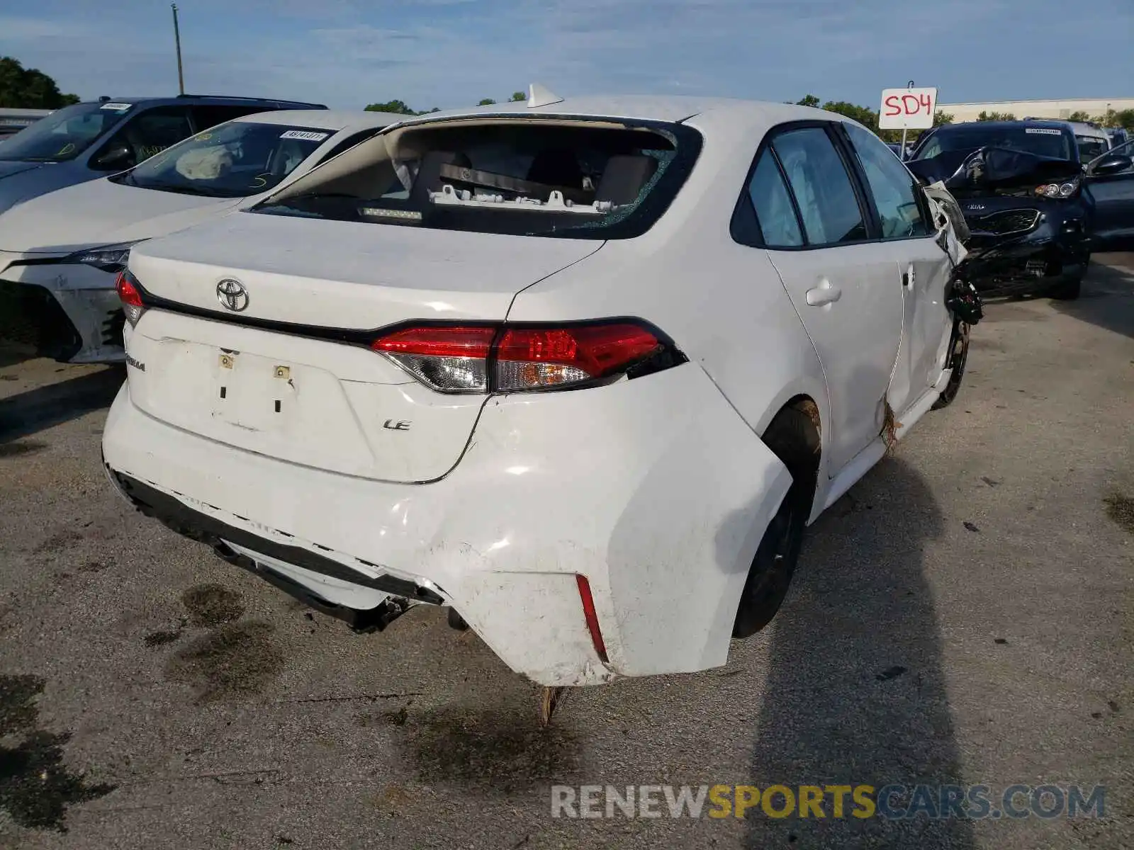 4 Photograph of a damaged car 5YFEPRAE1LP118259 TOYOTA COROLLA 2020