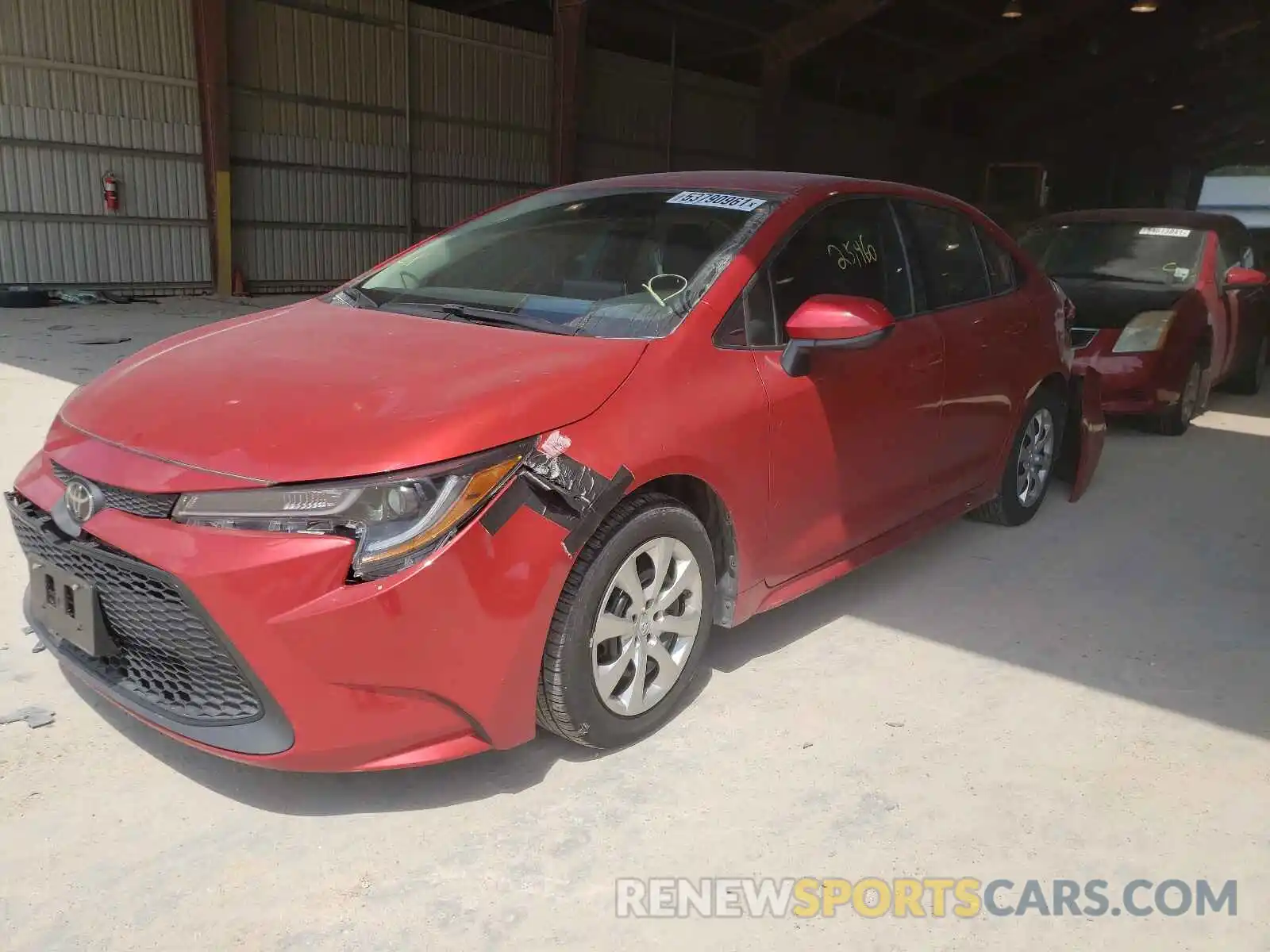 2 Photograph of a damaged car 5YFEPRAE2LP009714 TOYOTA COROLLA 2020