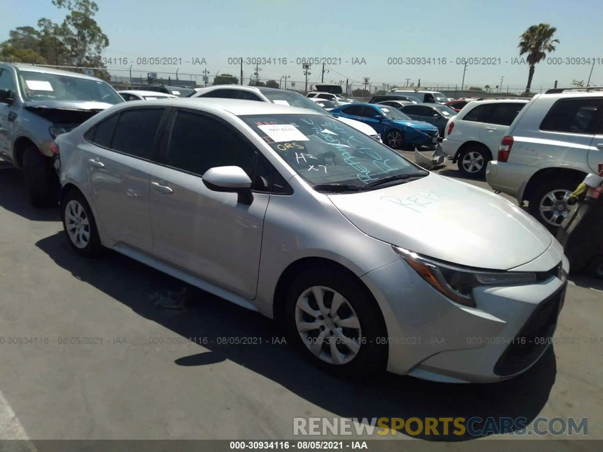 1 Photograph of a damaged car 5YFEPRAE2LP019174 TOYOTA COROLLA 2020