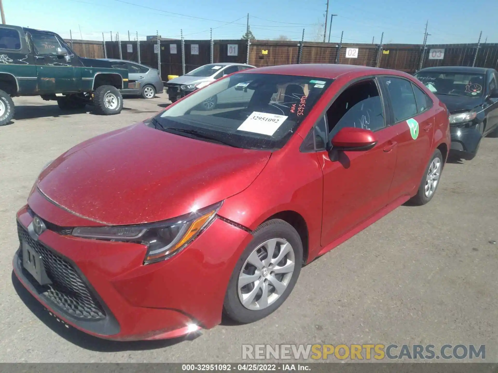 2 Photograph of a damaged car 5YFEPRAE2LP028361 TOYOTA COROLLA 2020