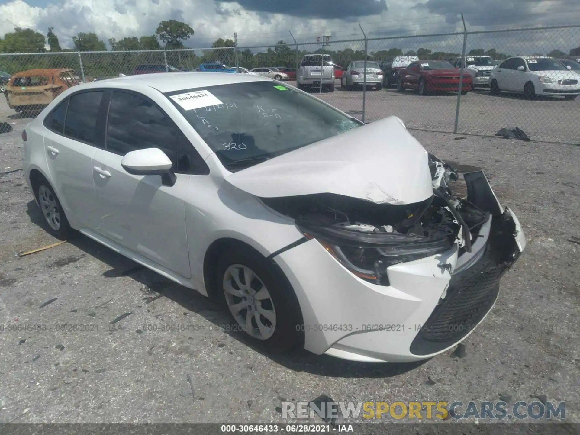 1 Photograph of a damaged car 5YFEPRAE2LP033320 TOYOTA COROLLA 2020