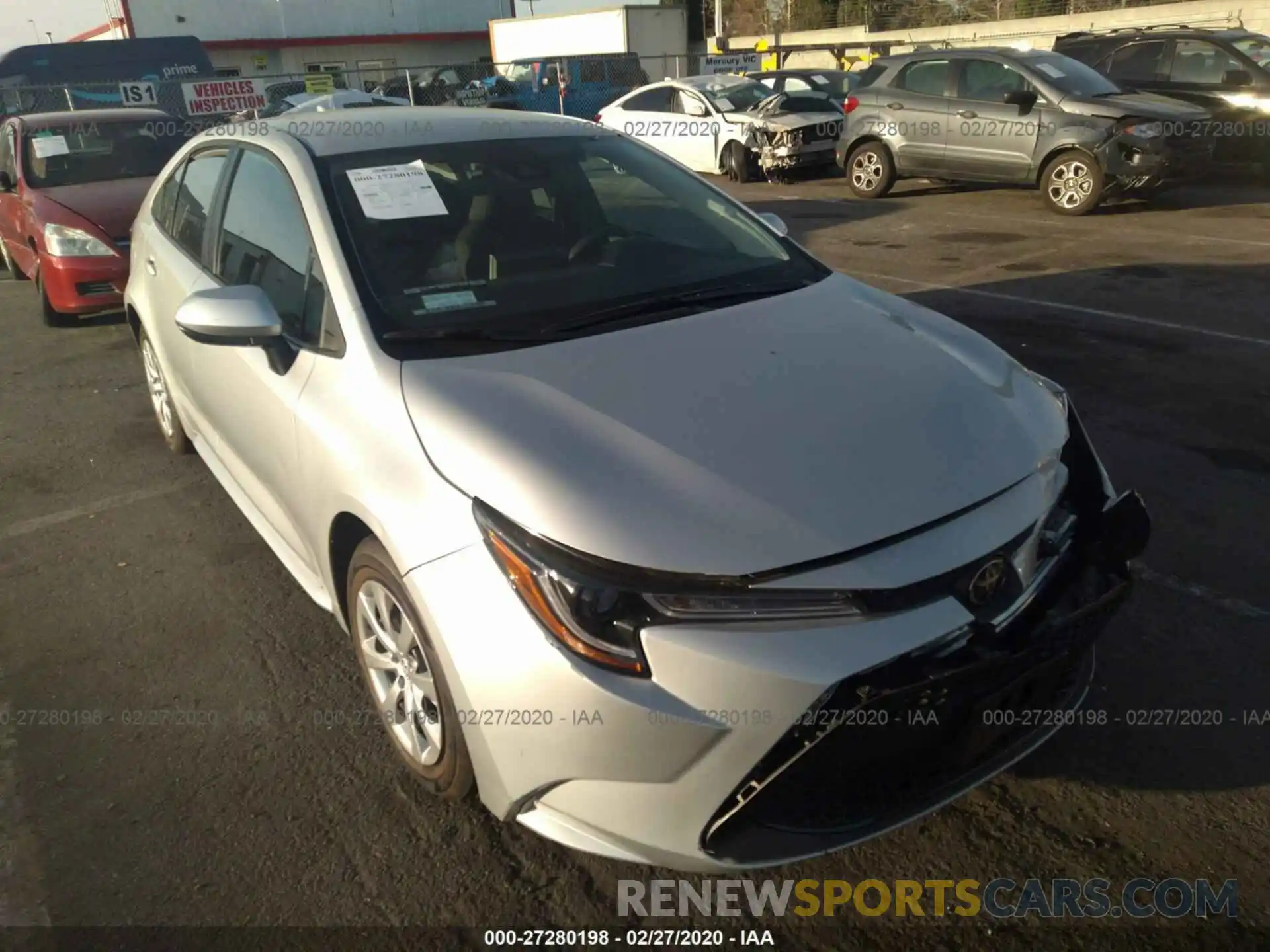 1 Photograph of a damaged car 5YFEPRAE2LP044303 TOYOTA COROLLA 2020