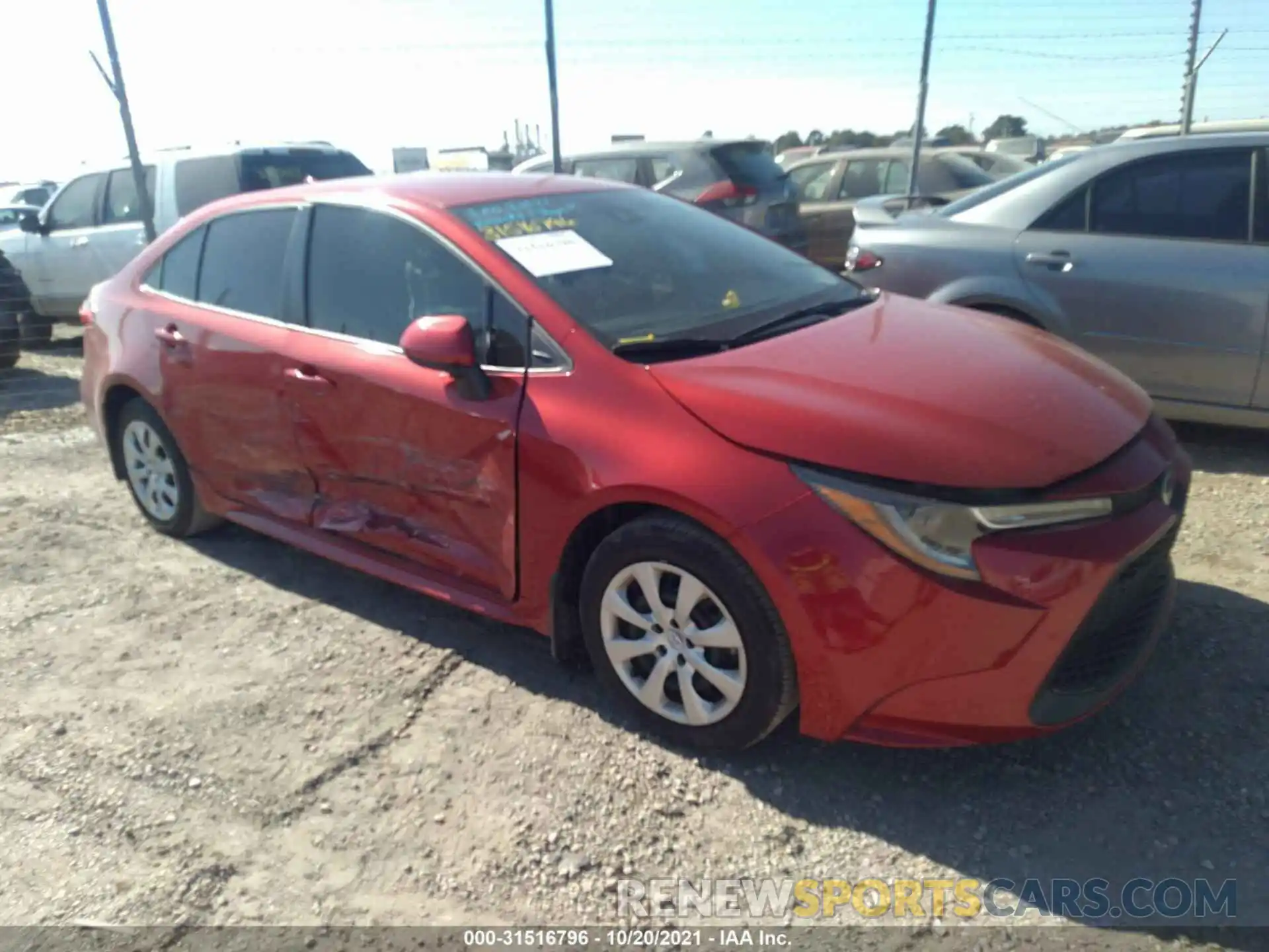 1 Photograph of a damaged car 5YFEPRAE2LP053910 TOYOTA COROLLA 2020