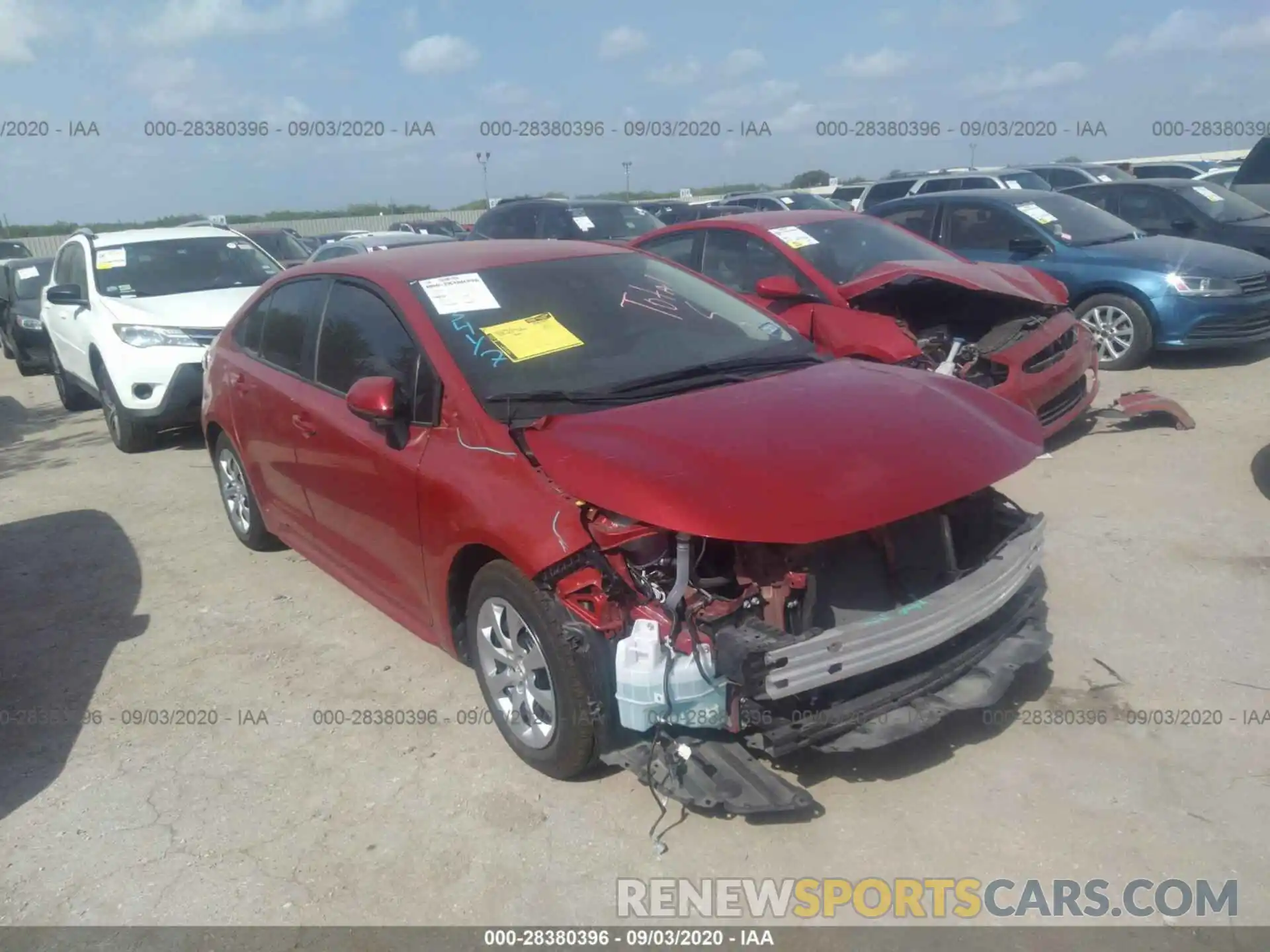 1 Photograph of a damaged car 5YFEPRAE2LP056273 TOYOTA COROLLA 2020