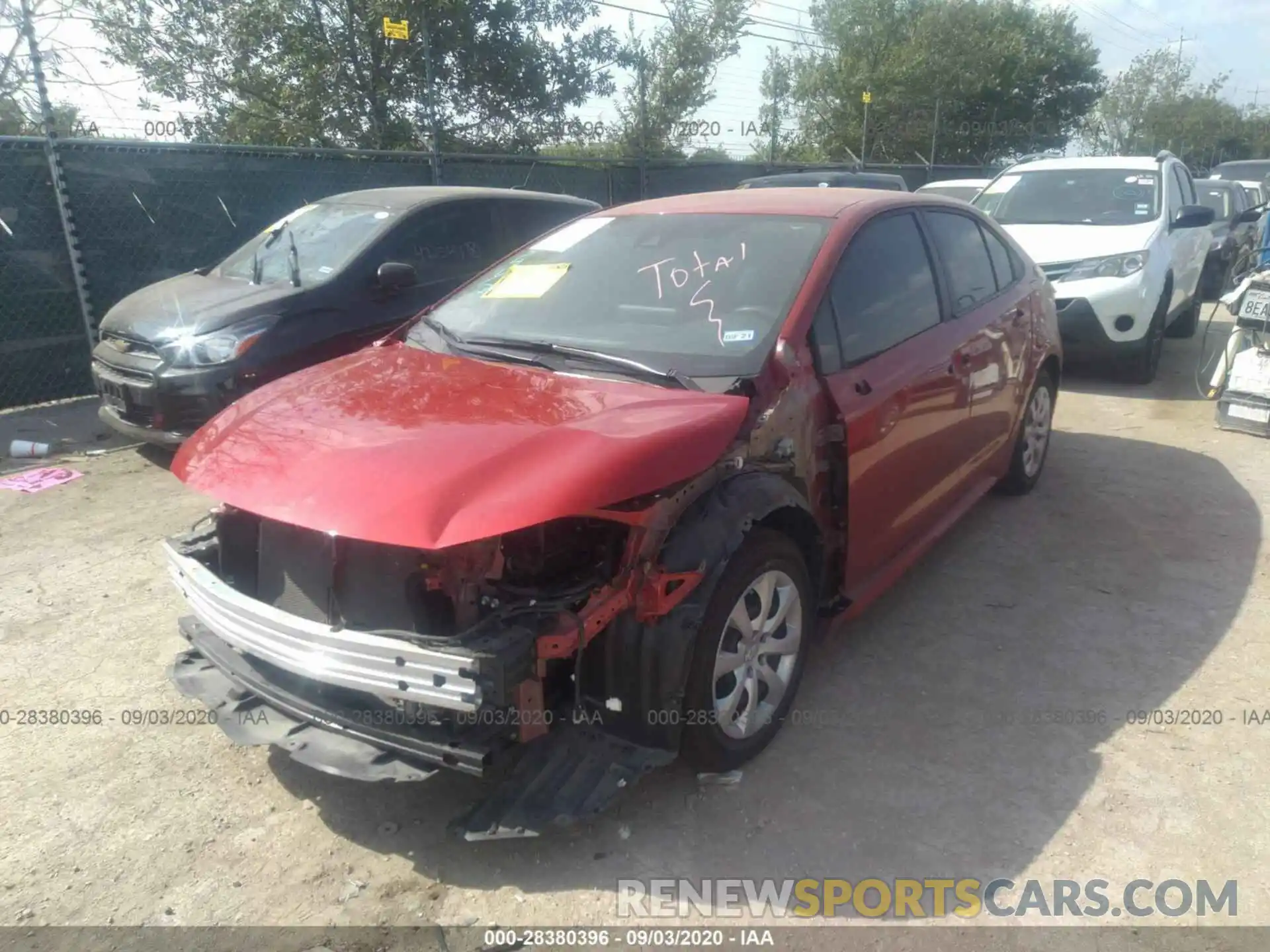 2 Photograph of a damaged car 5YFEPRAE2LP056273 TOYOTA COROLLA 2020