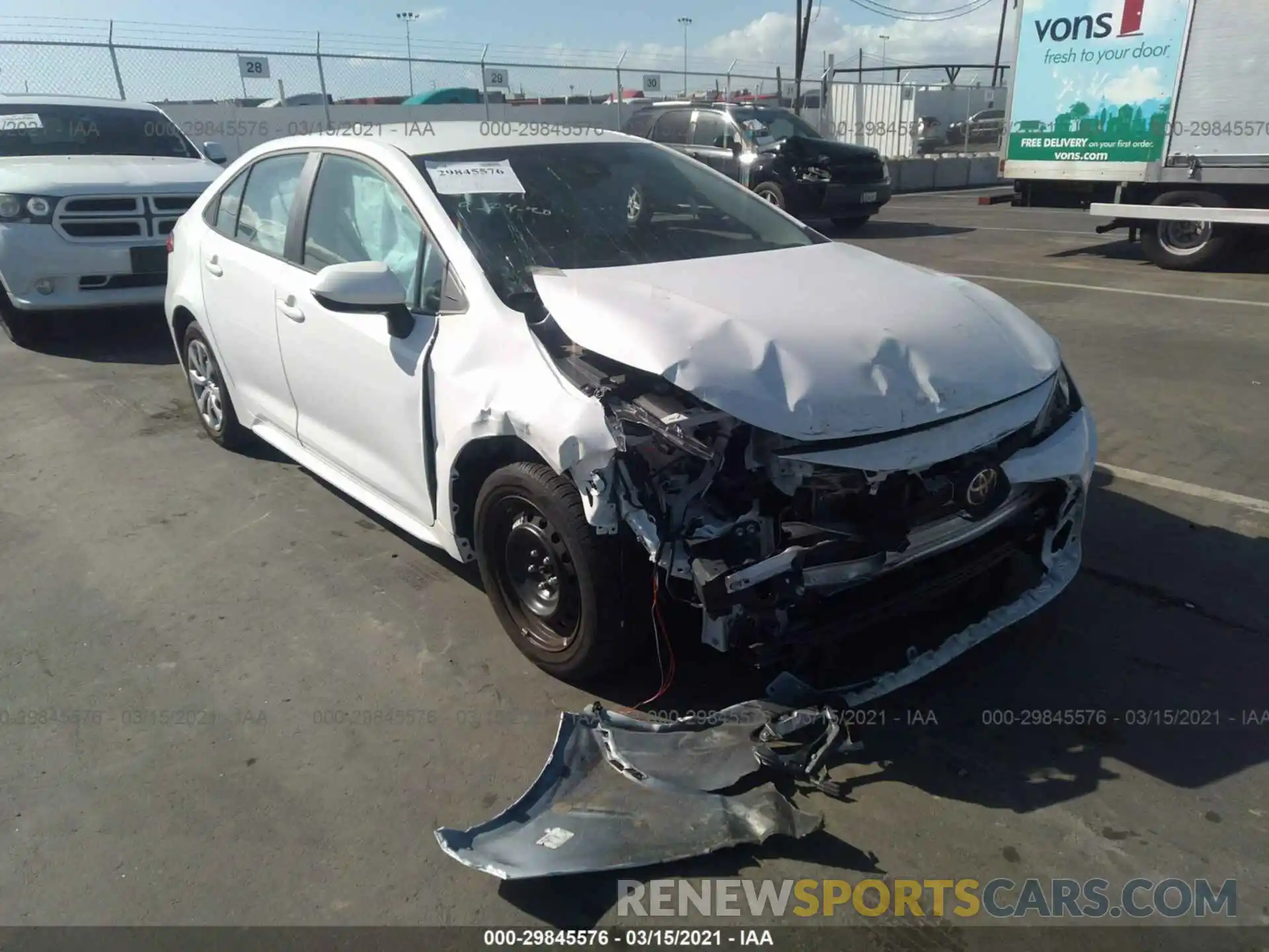 1 Photograph of a damaged car 5YFEPRAE2LP057360 TOYOTA COROLLA 2020