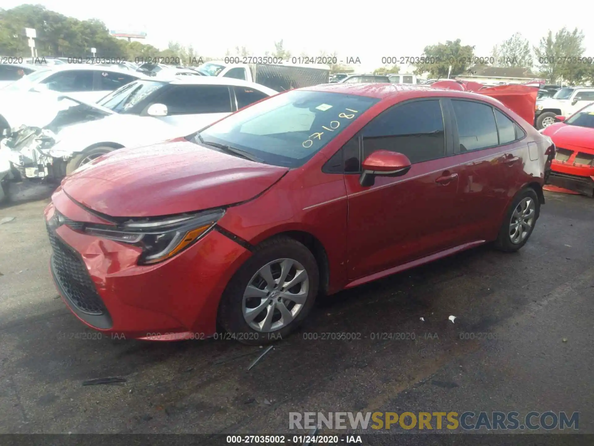 2 Photograph of a damaged car 5YFEPRAE2LP071081 TOYOTA COROLLA 2020