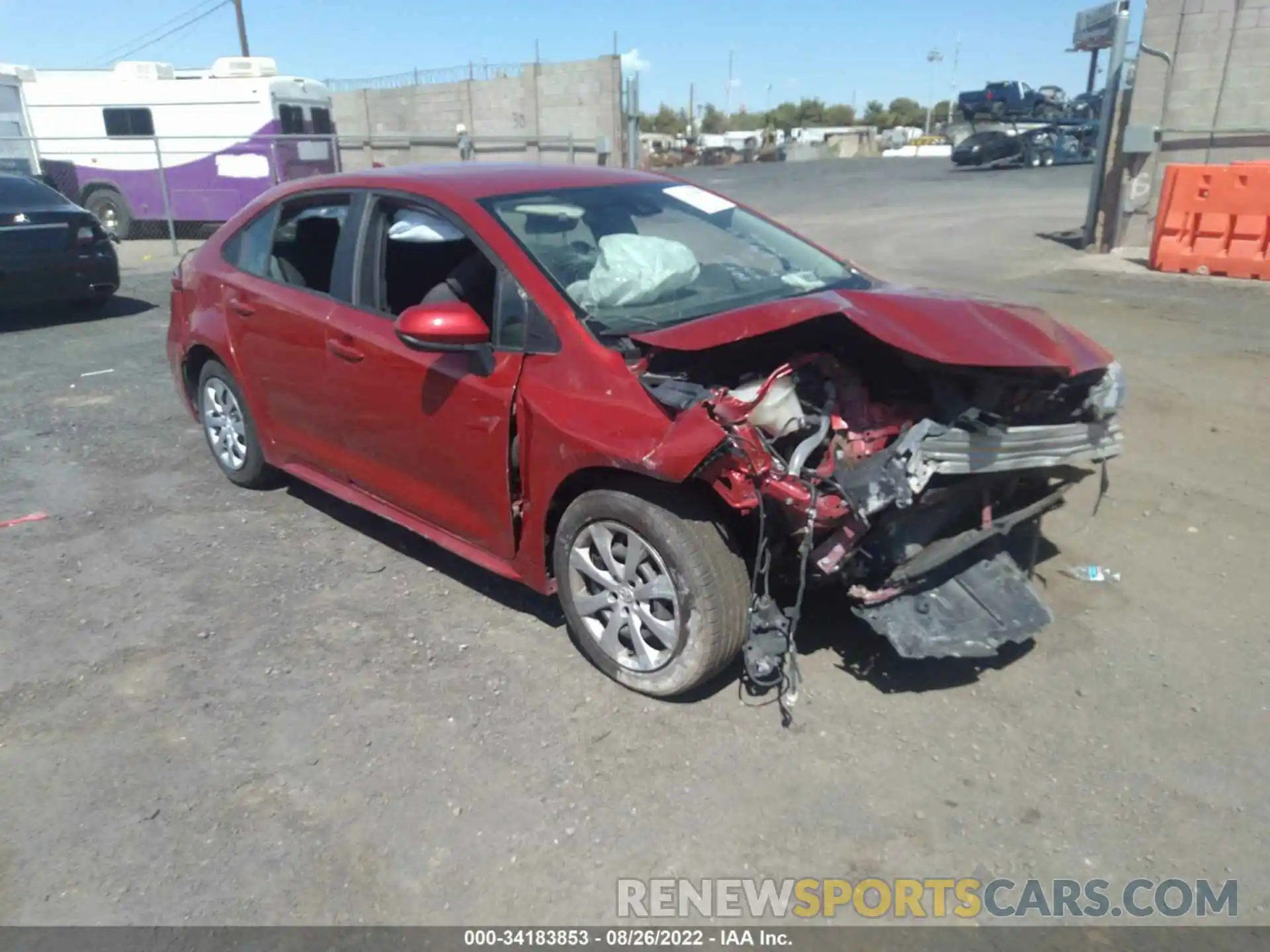 1 Photograph of a damaged car 5YFEPRAE2LP072585 TOYOTA COROLLA 2020