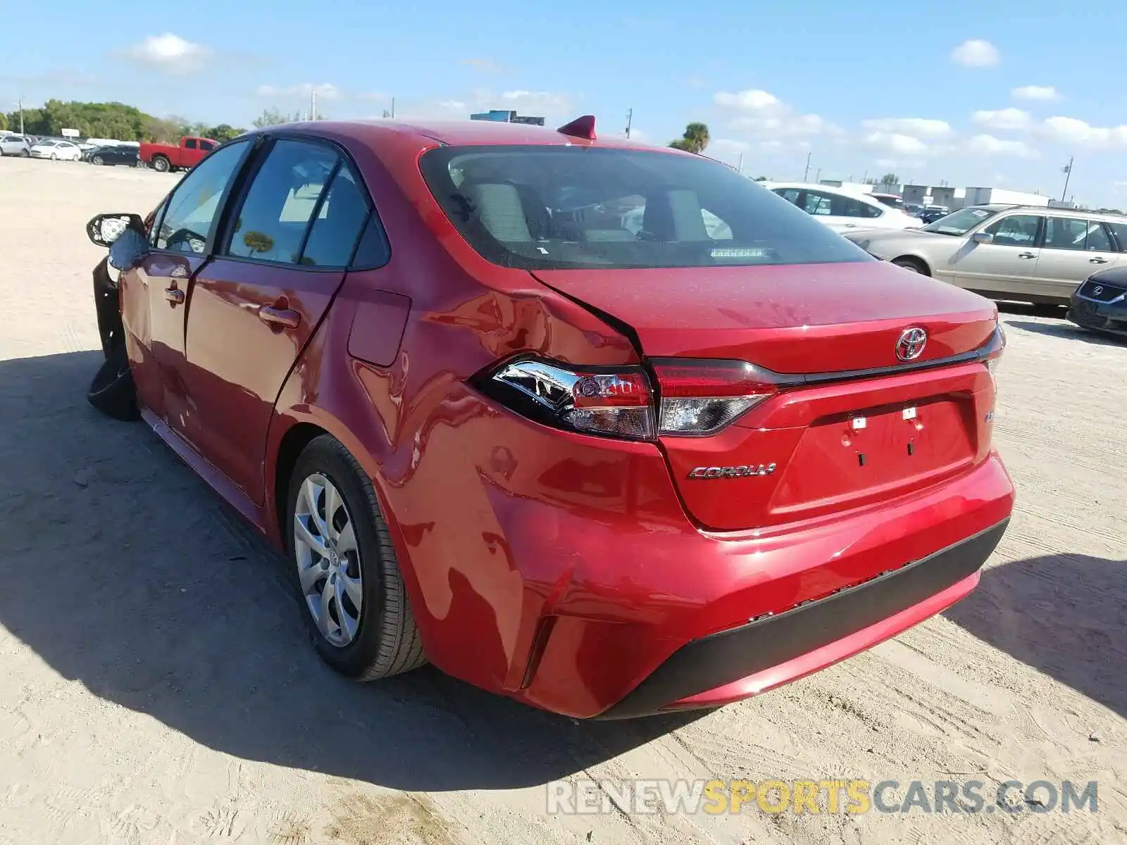 3 Photograph of a damaged car 5YFEPRAE2LP073736 TOYOTA COROLLA 2020