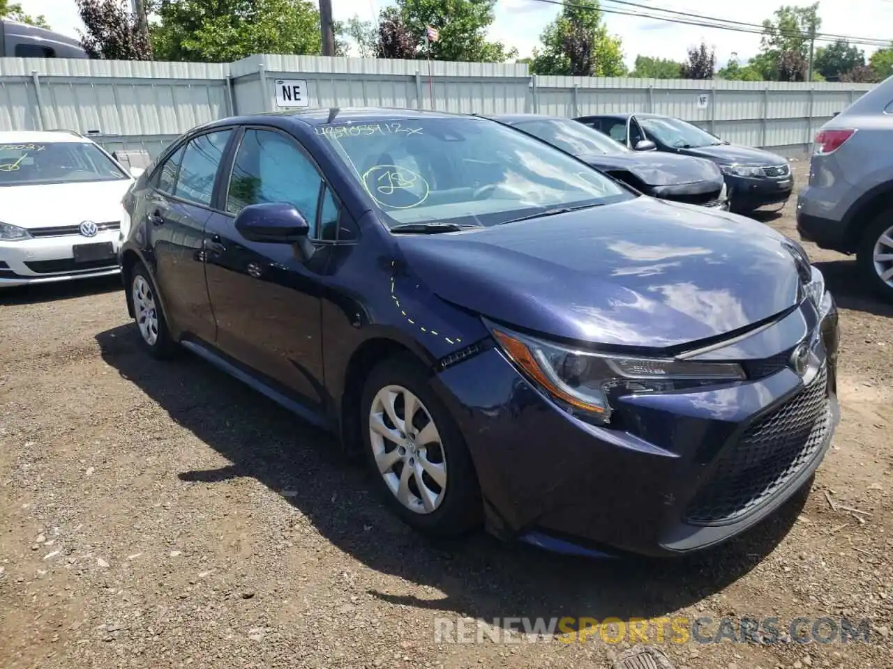 1 Photograph of a damaged car 5YFEPRAE2LP083618 TOYOTA COROLLA 2020