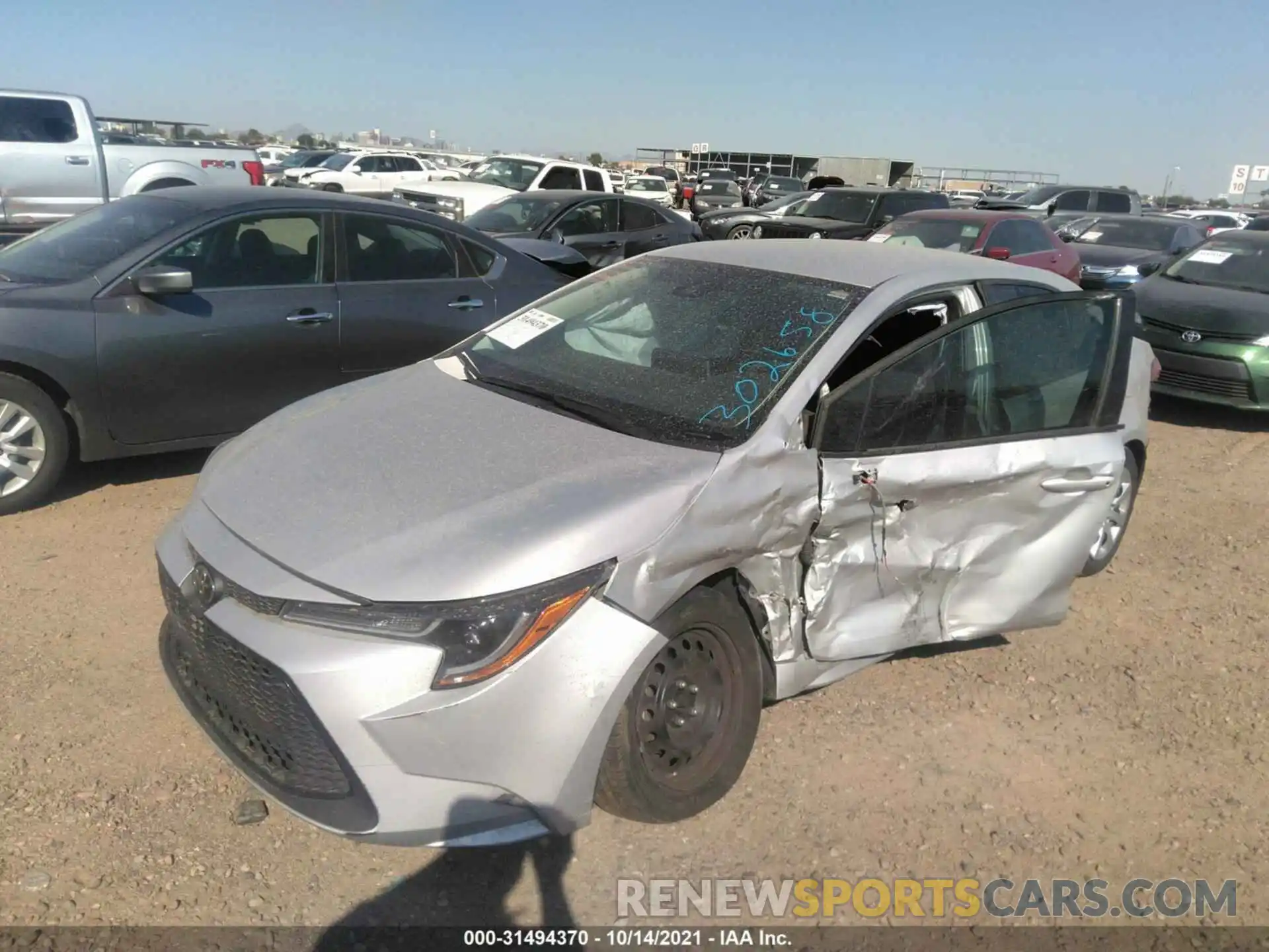 2 Photograph of a damaged car 5YFEPRAE2LP084221 TOYOTA COROLLA 2020