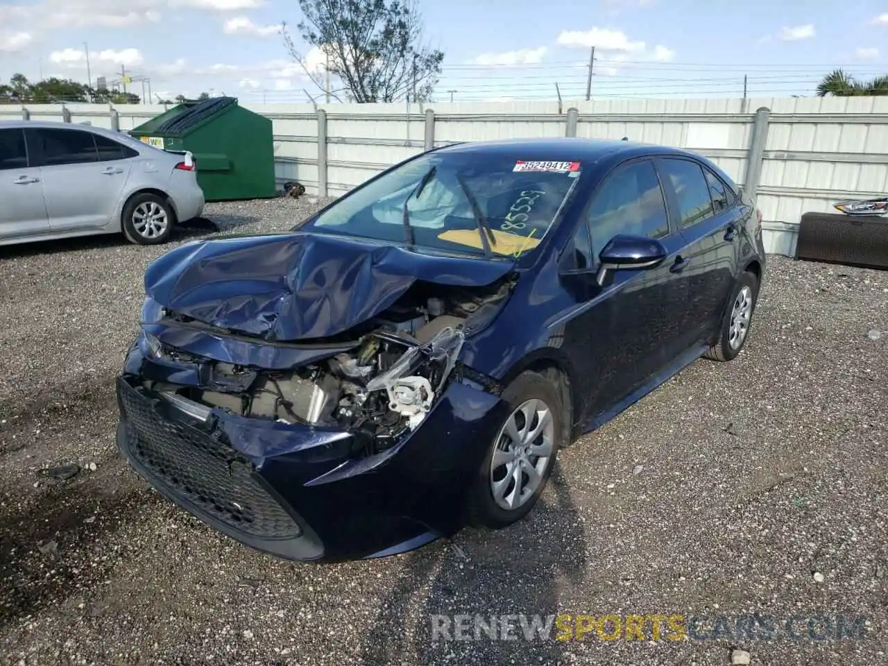 2 Photograph of a damaged car 5YFEPRAE2LP085529 TOYOTA COROLLA 2020