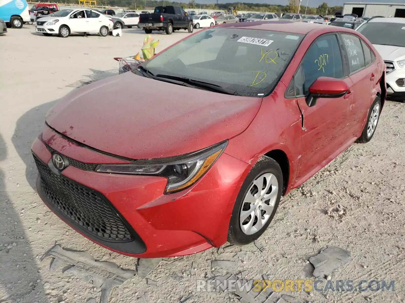 2 Photograph of a damaged car 5YFEPRAE2LP100644 TOYOTA COROLLA 2020