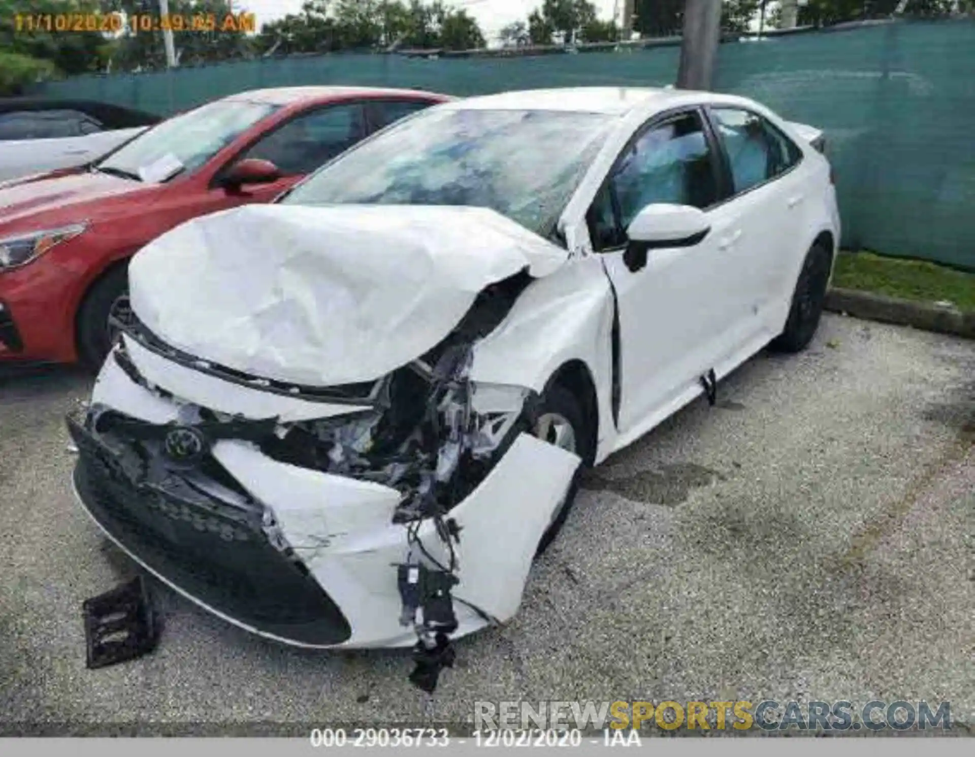 2 Photograph of a damaged car 5YFEPRAE2LP107660 TOYOTA COROLLA 2020