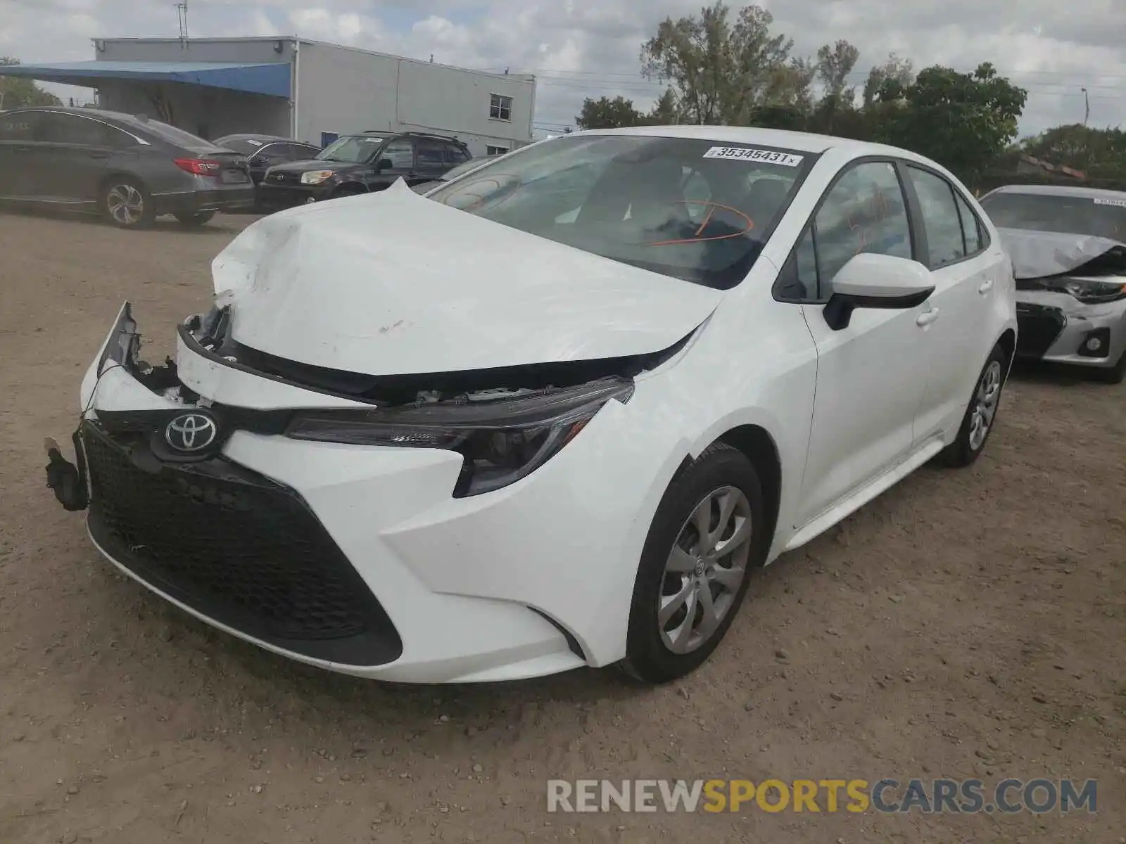 2 Photograph of a damaged car 5YFEPRAE2LP121932 TOYOTA COROLLA 2020