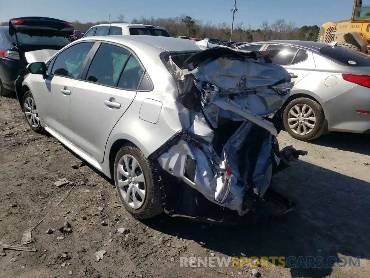 3 Photograph of a damaged car 5YFEPRAE2LP124202 TOYOTA COROLLA 2020