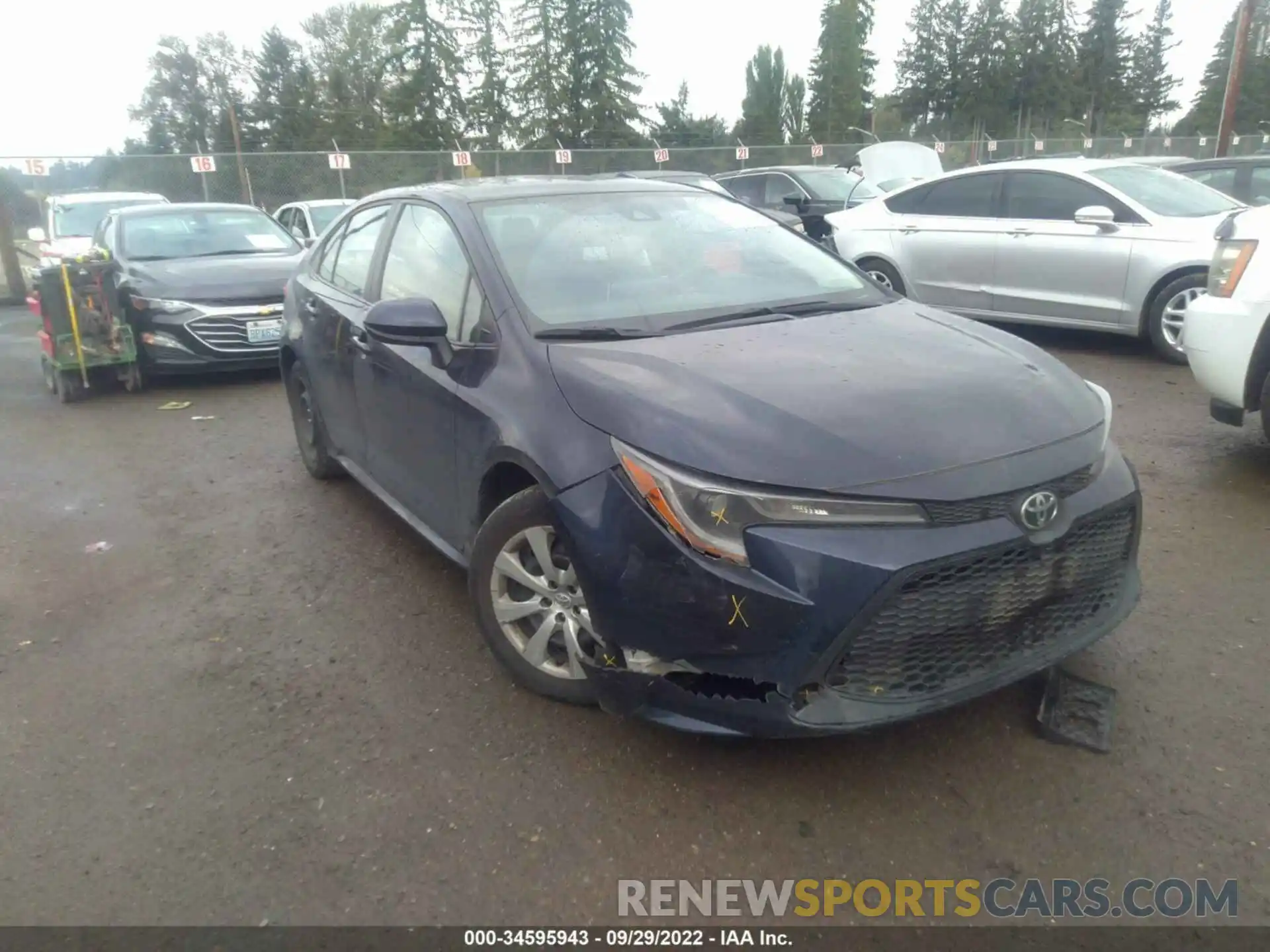 1 Photograph of a damaged car 5YFEPRAE2LP126872 TOYOTA COROLLA 2020