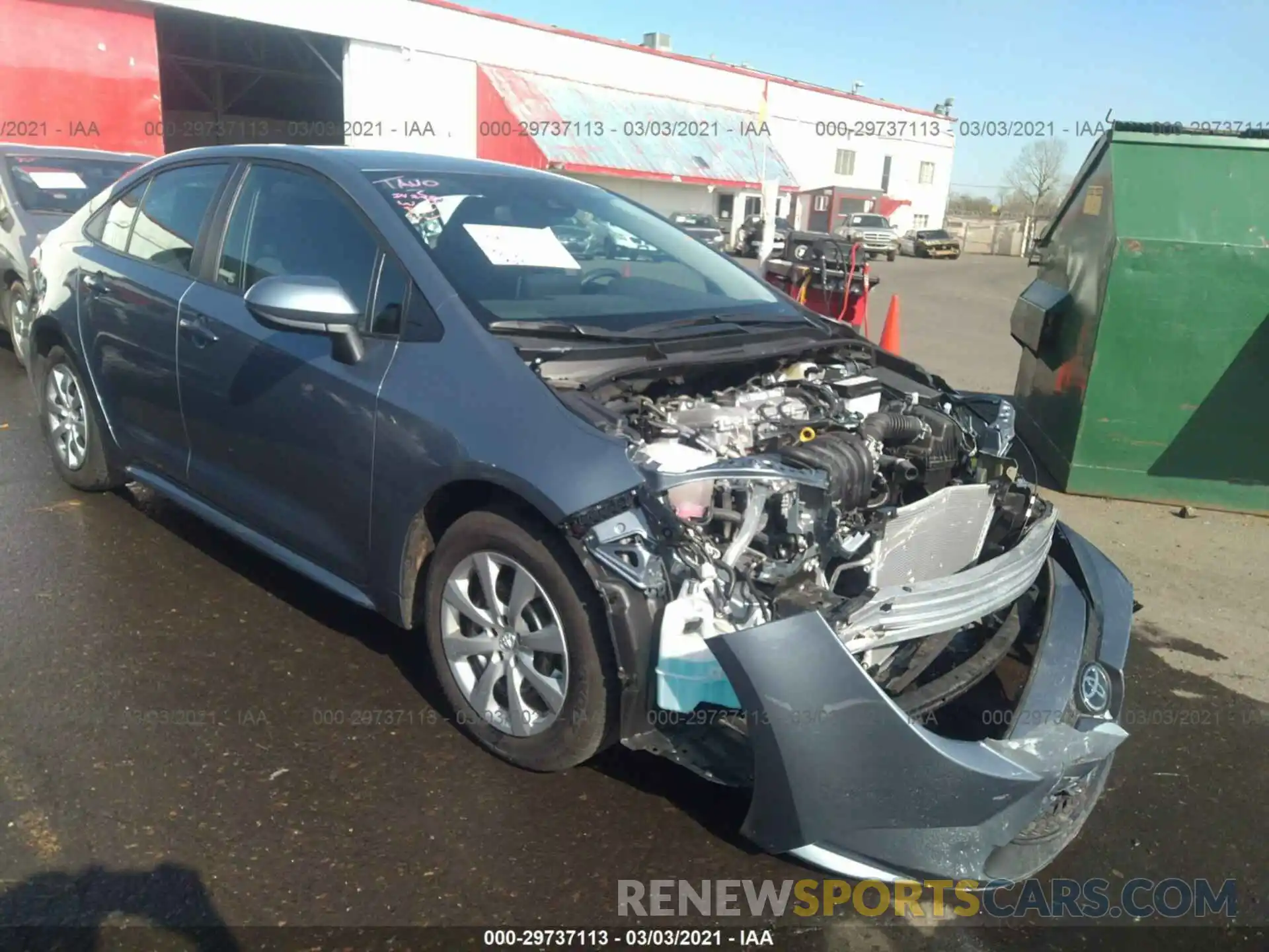 1 Photograph of a damaged car 5YFEPRAE2LP142425 TOYOTA COROLLA 2020