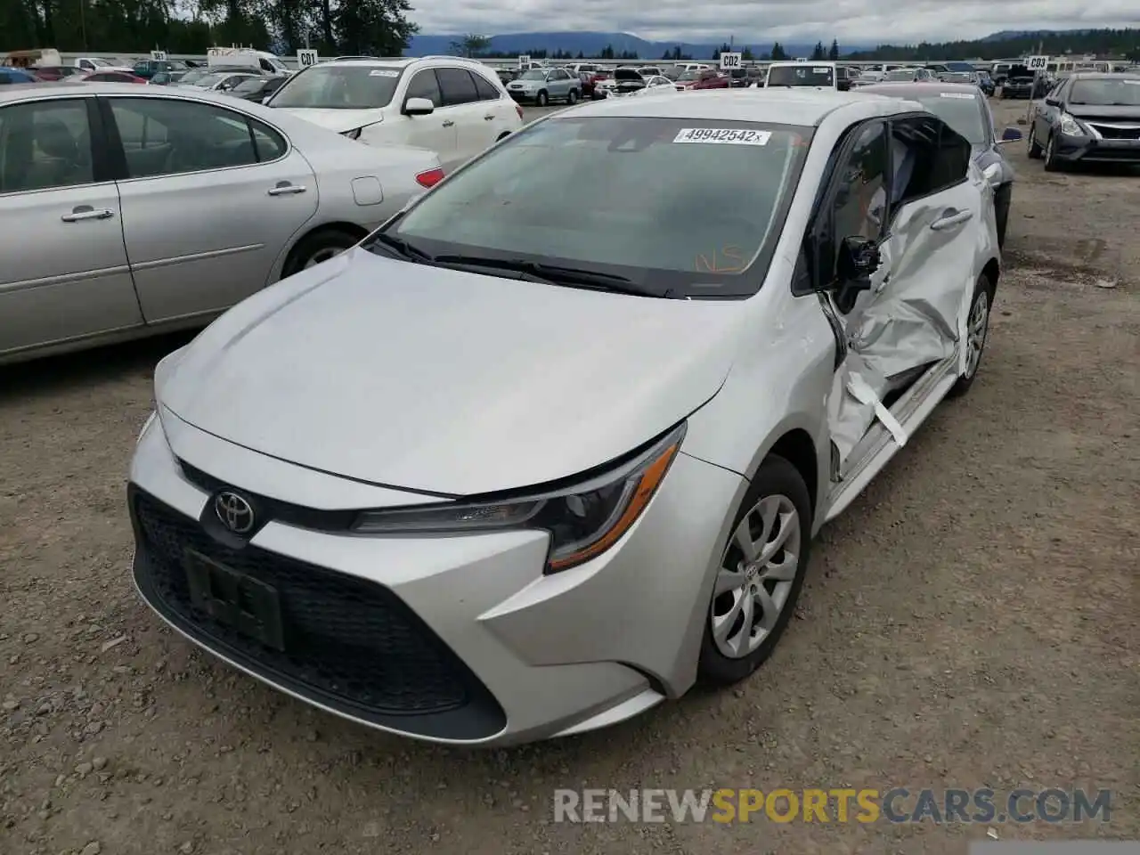 2 Photograph of a damaged car 5YFEPRAE2LP143042 TOYOTA COROLLA 2020