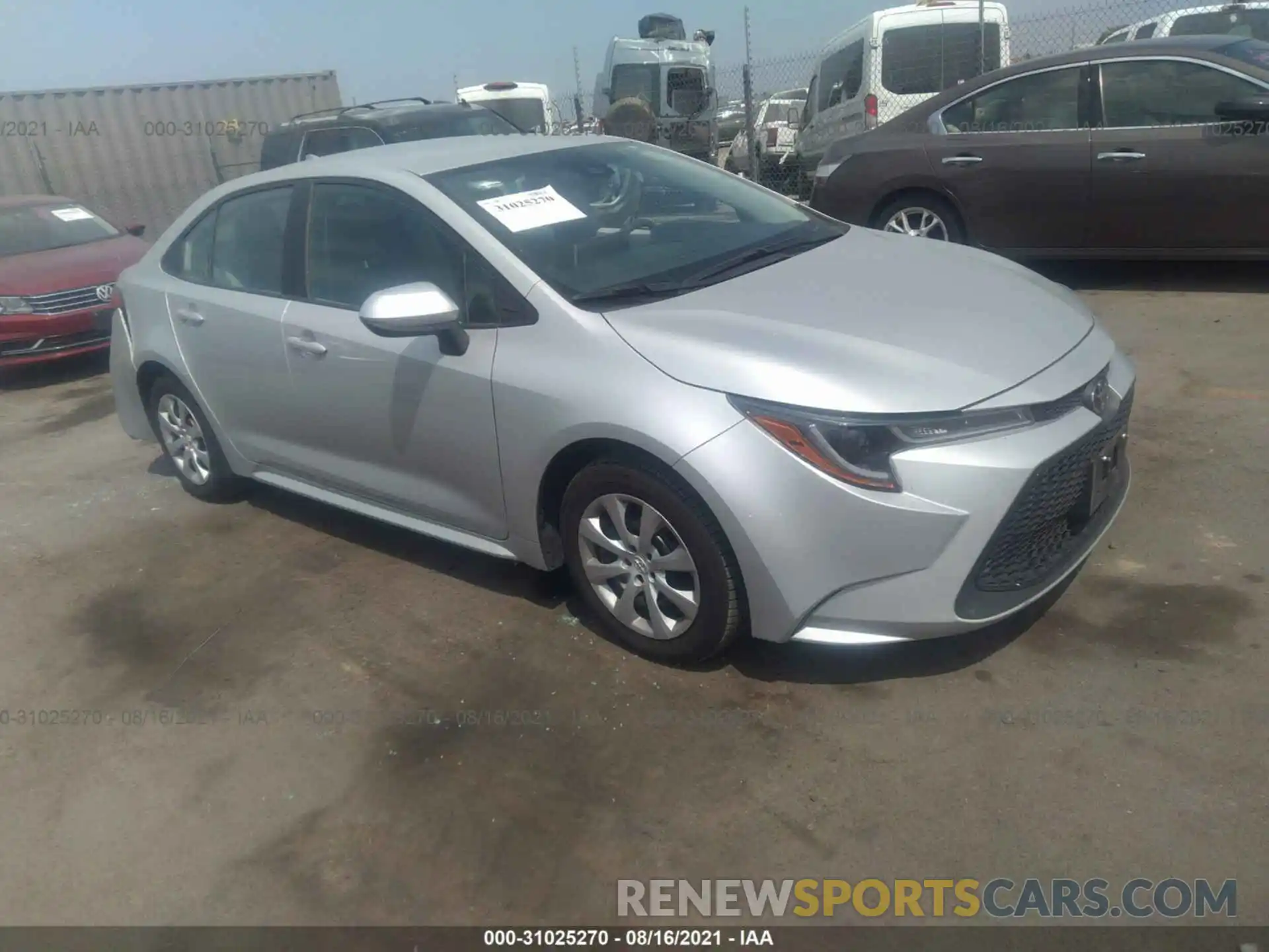 1 Photograph of a damaged car 5YFEPRAE3LP017112 TOYOTA COROLLA 2020